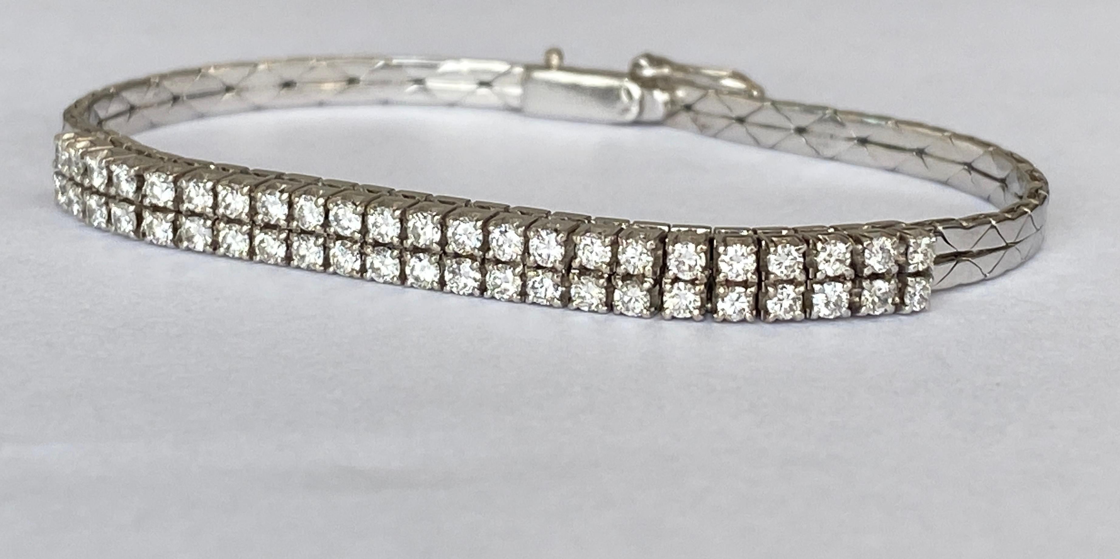 Retro Vintage tennis gold  approx. 1.60 ct diamond bracelet
