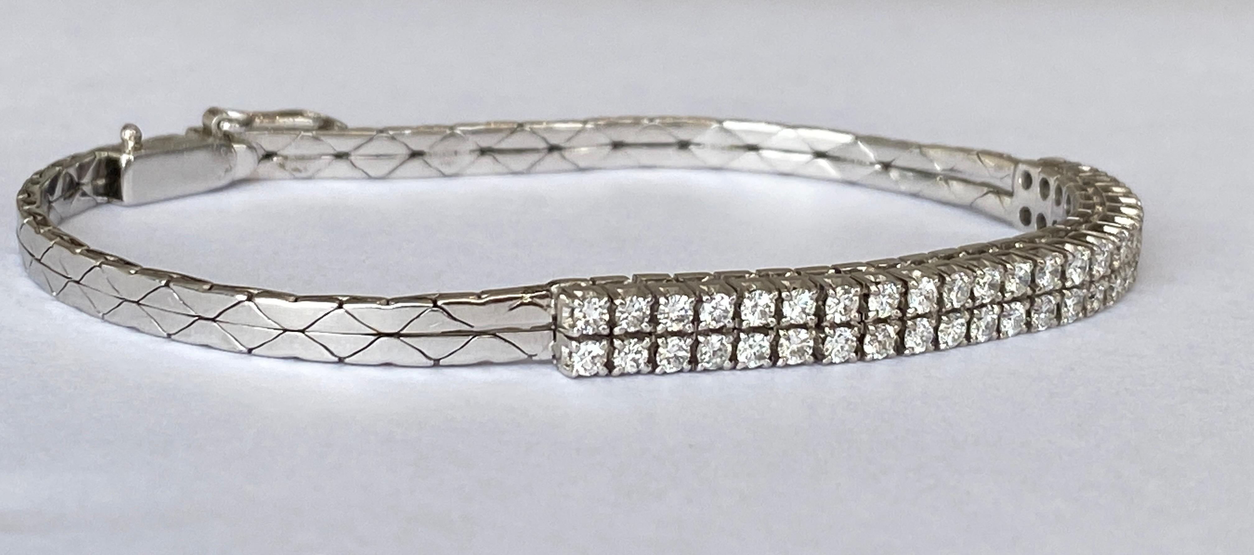 Brilliant Cut Vintage tennis gold  approx. 1.60 ct diamond bracelet