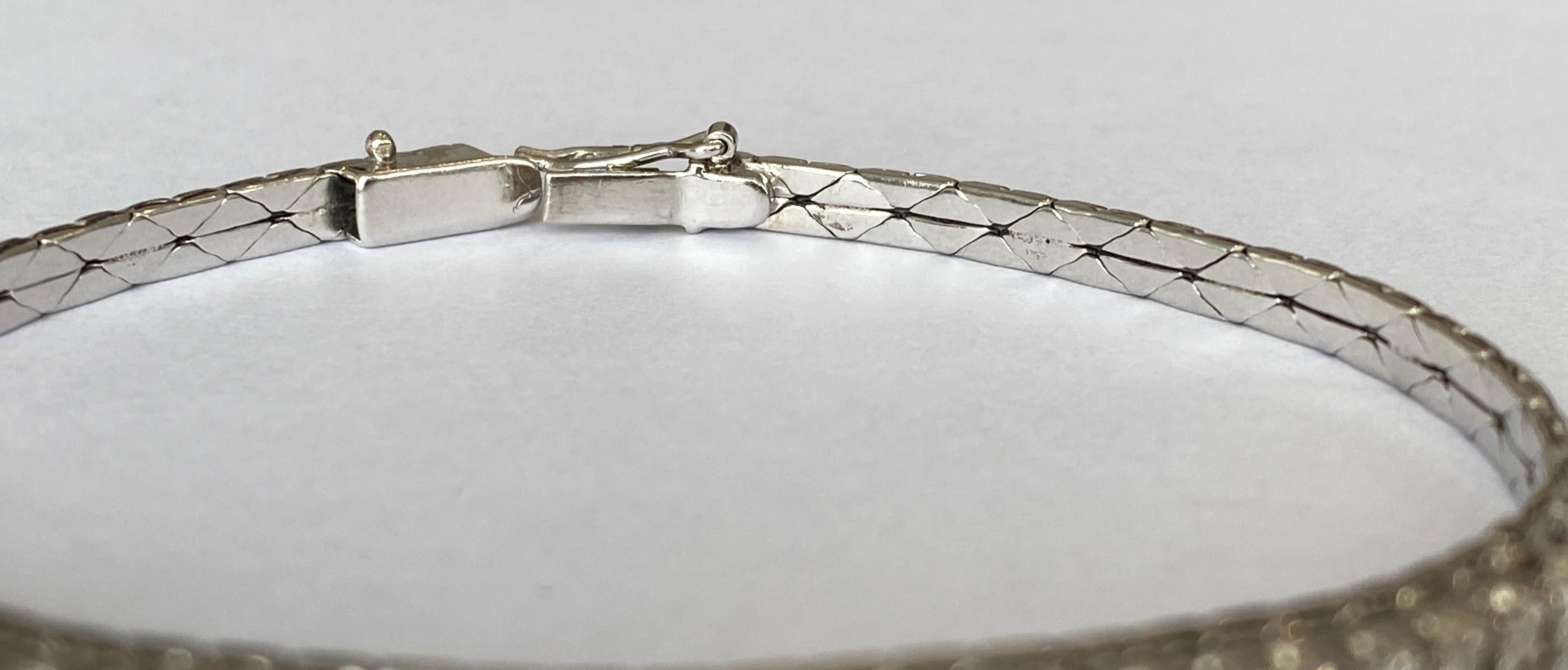 Vintage tennis gold  approx. 1.60 ct diamond bracelet In Good Condition In AMSTERDAM, NL