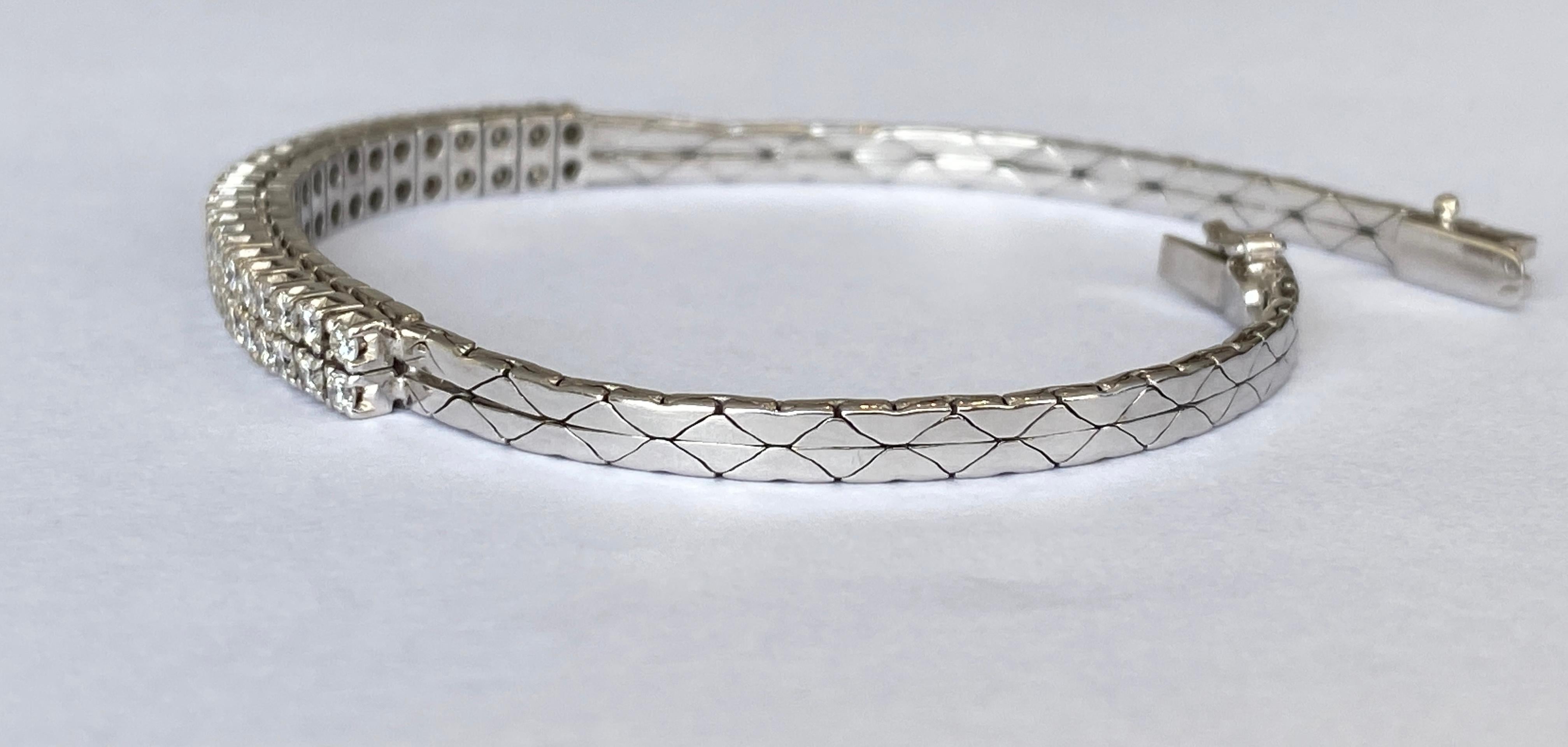 Vintage tennis gold  approx. 1.60 ct diamond bracelet 2