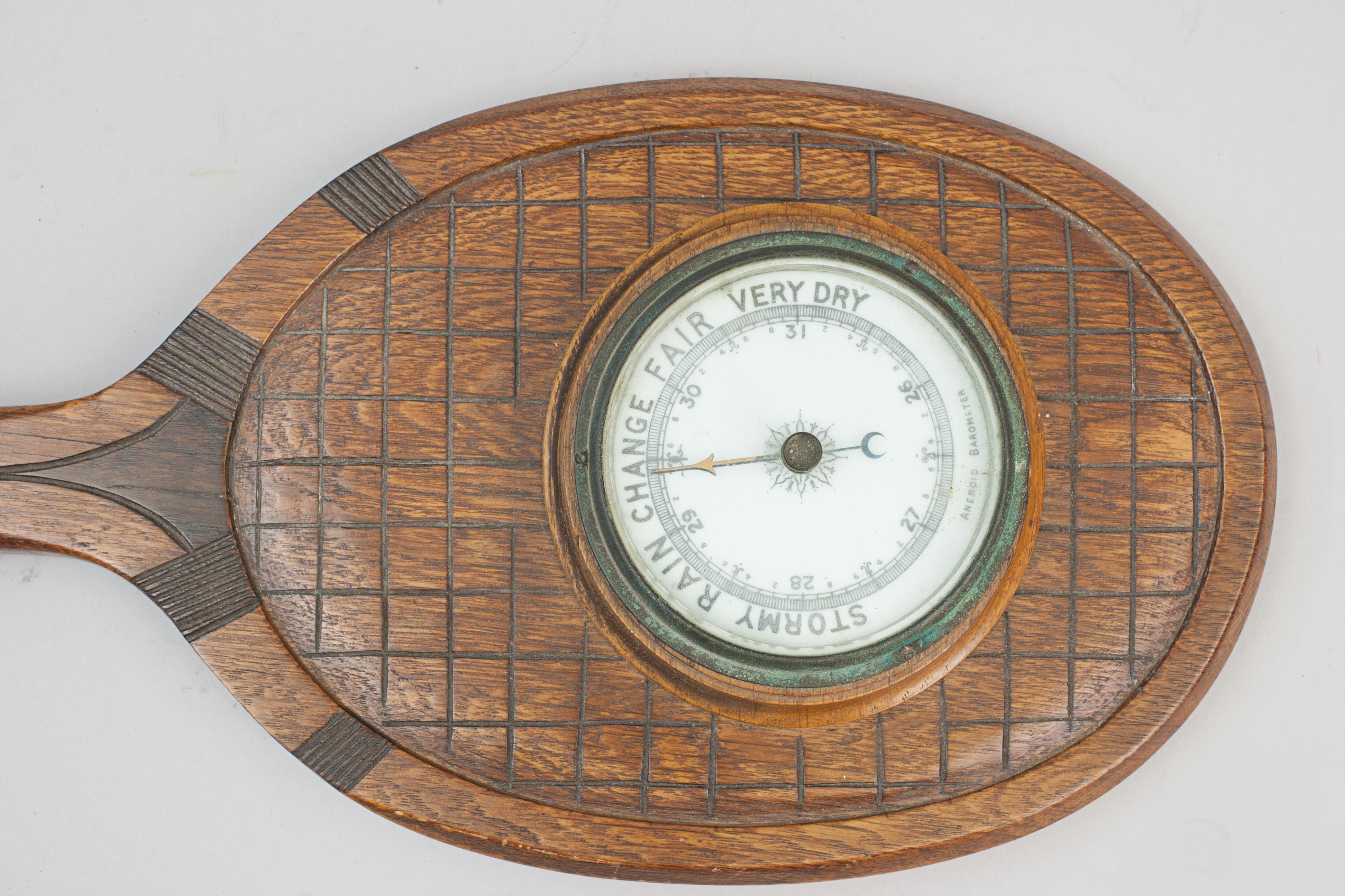 Vintage Tennis Racket Barometer In Good Condition In Oxfordshire, GB