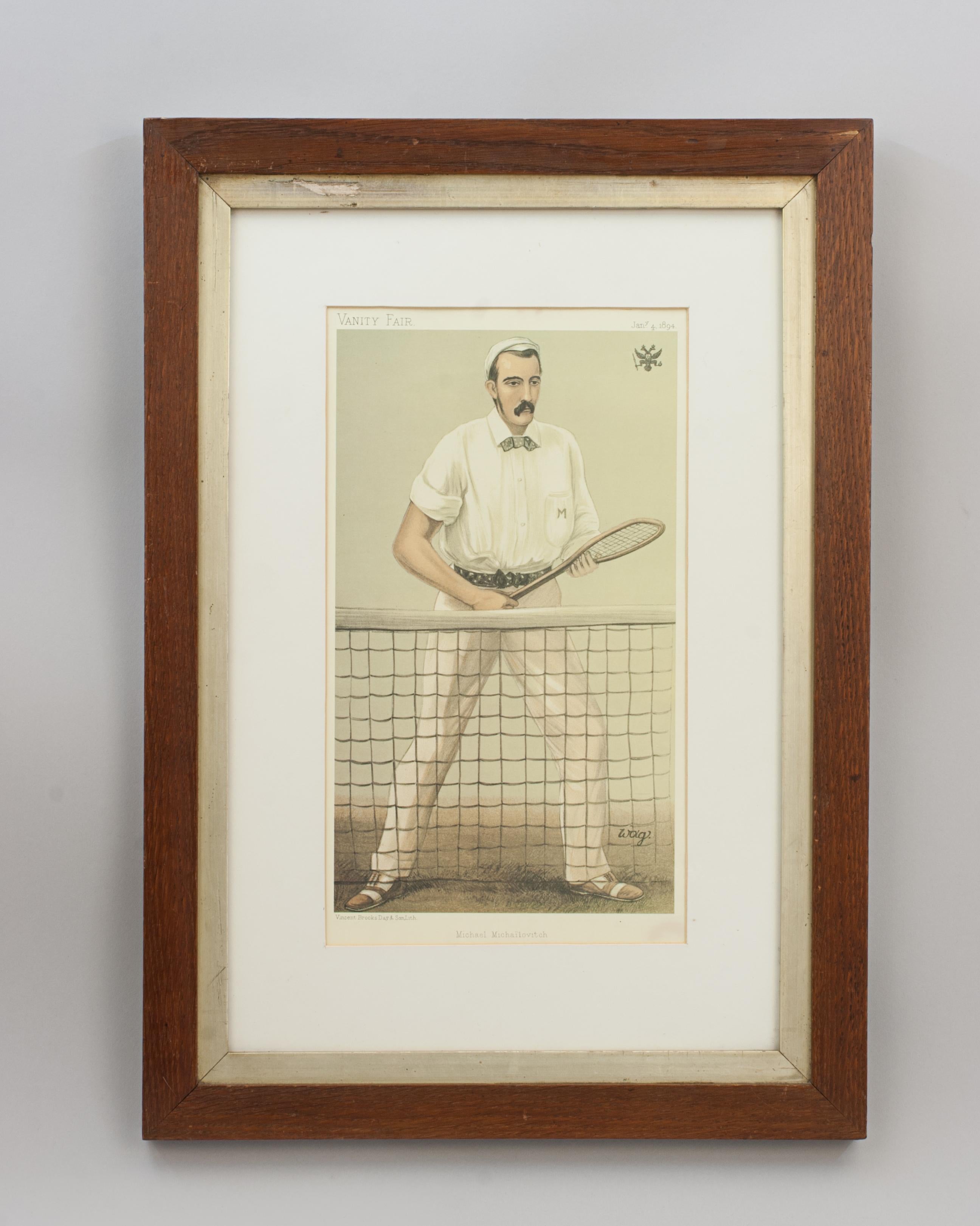 Vintage Tennis Vanity Fair Print of Michailovitch Of Russia For Sale 3