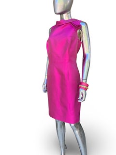 Vintage Teri Jon Rickie Freeman Pink Sateen Sleeveless Cocktail Dress Size 12