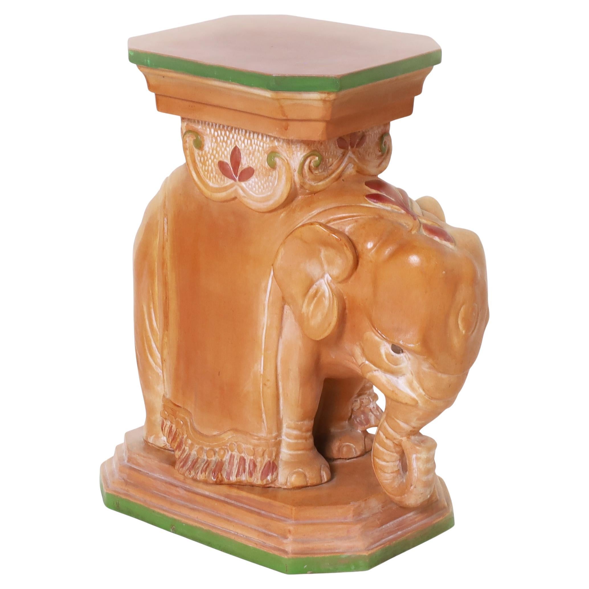 Stand per elefanti in terracotta vintage