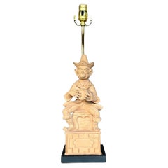 Lampe de singe vintage en terre cuite