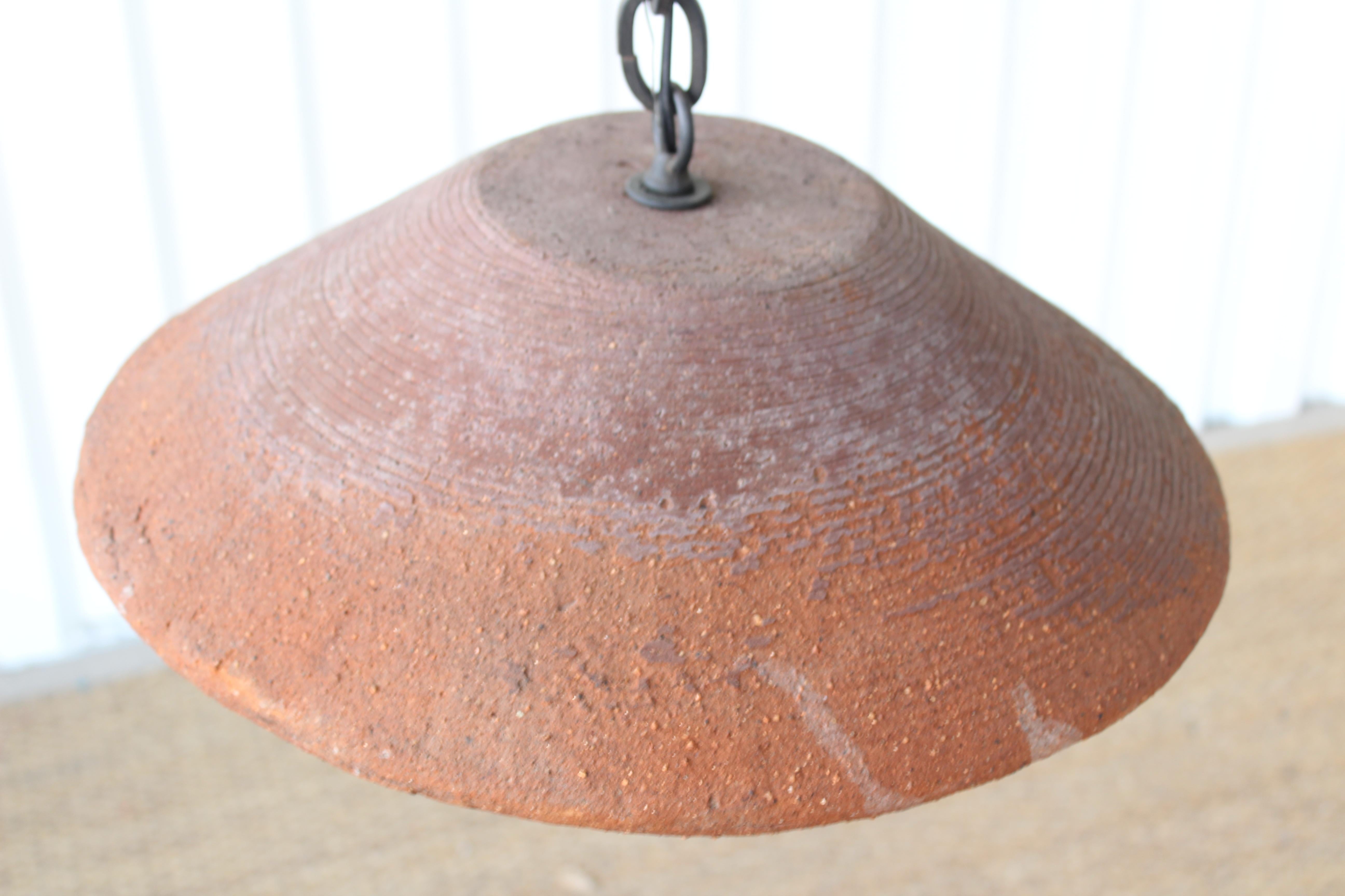 Vintage Terra-Cotta Pendant Light, California, 1960s 3