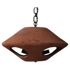 Vintage Terra-Cotta Pendant Light, California, 1960s