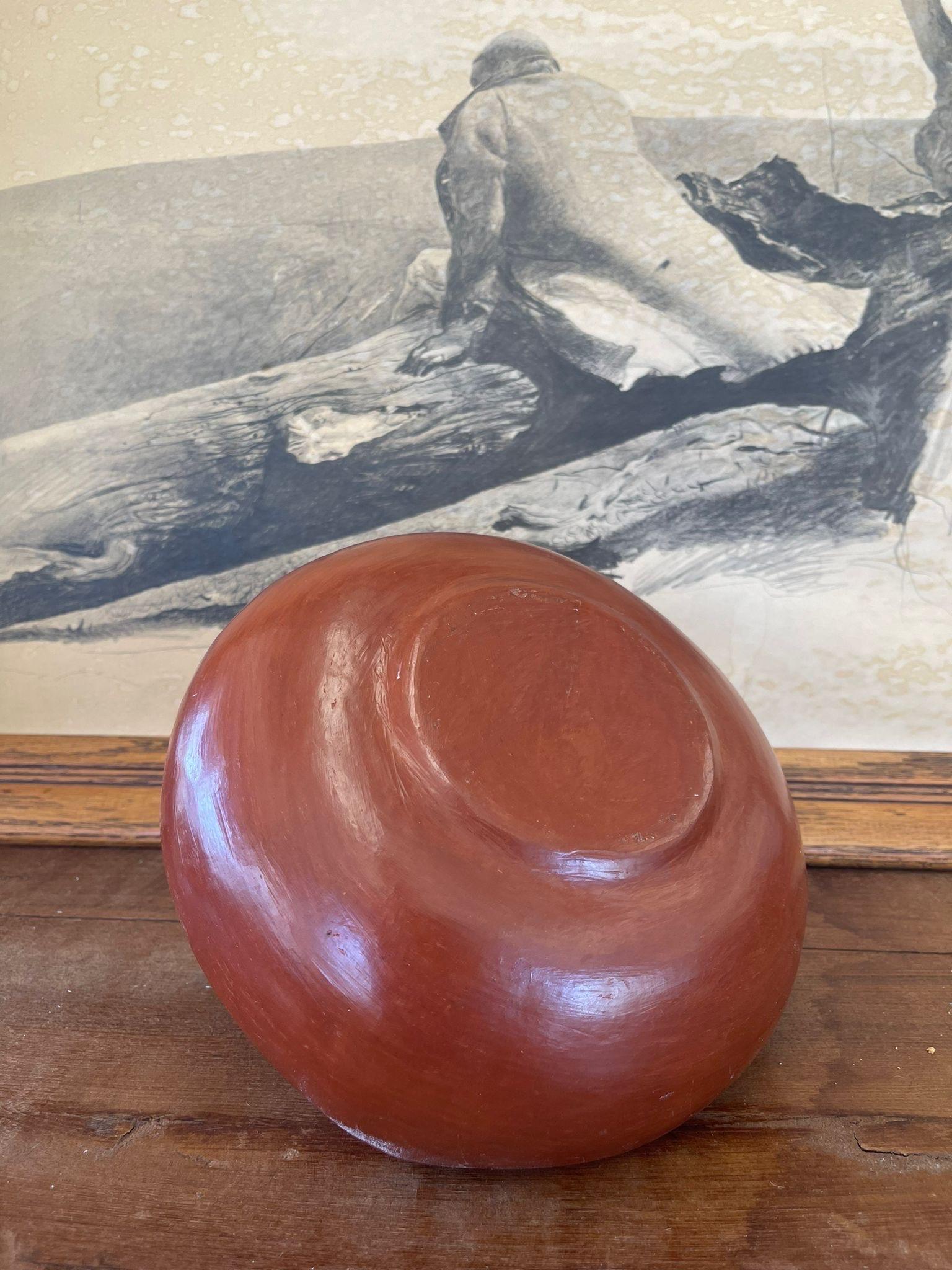 Vintage Terra Cotta Pot Curved Edges Swirl Motif Antique Style For Sale 1