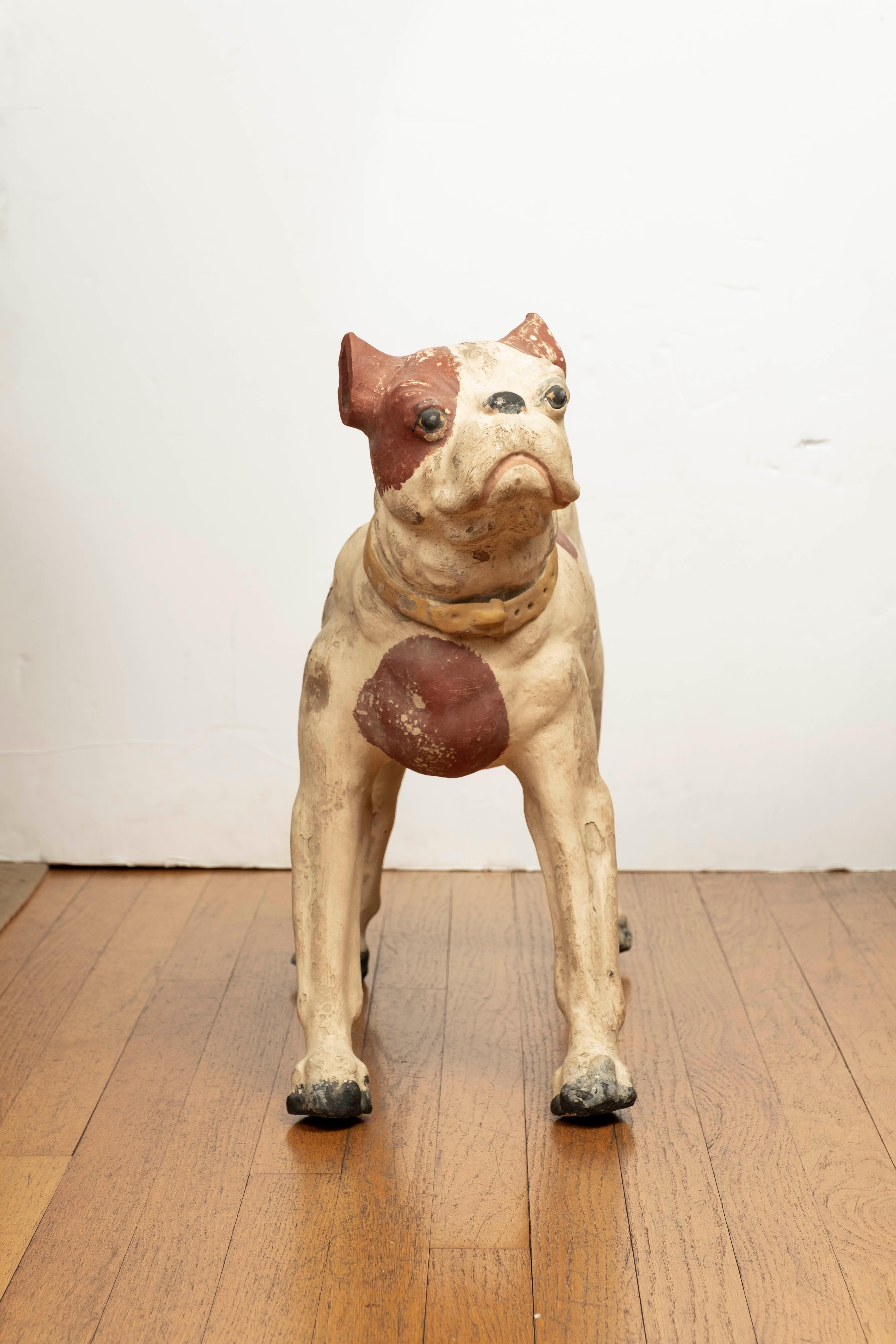 Vintage terracotta terrier sculpture. This handsome terra cotta terrier figure is realistic in size and features.
Perfect home accent for the dog lover!