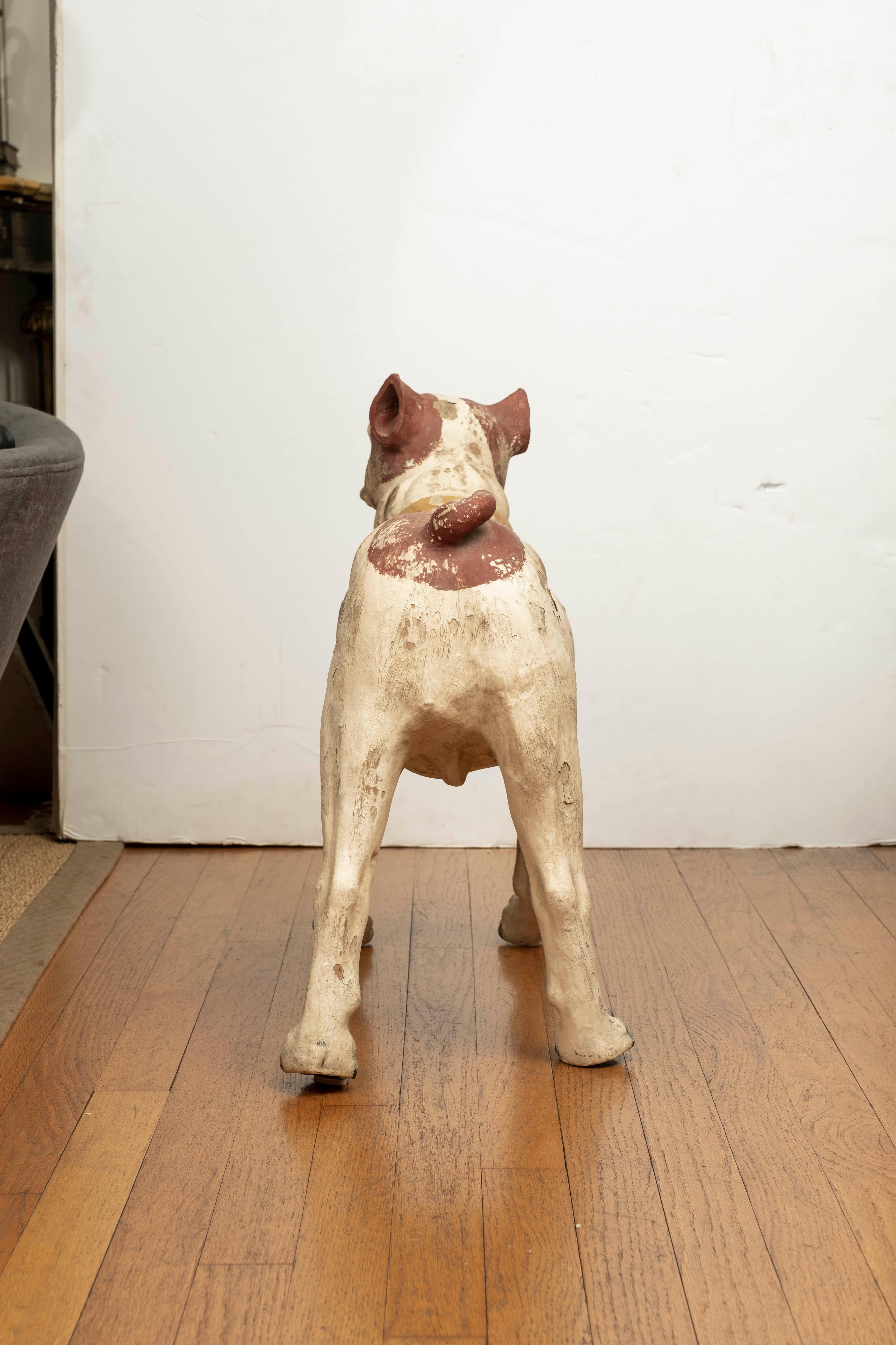 Inconnu Sculpture vintage de terrier en terre cuite en vente