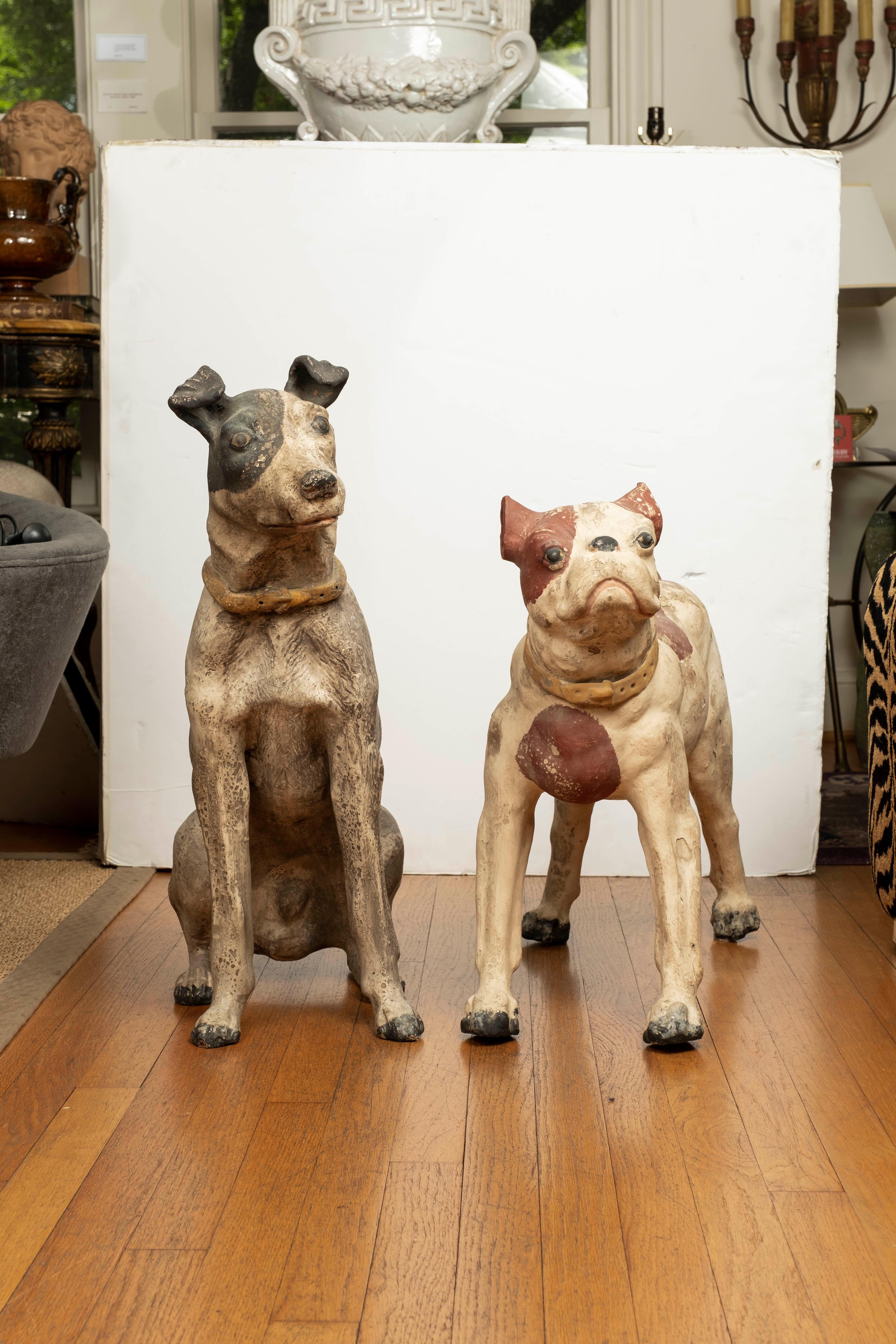 Vintage Terracotta Terrier Sculpture For Sale 1
