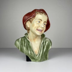 Vintage terracotta bust Boy, COIMBRA, Portugal 1960s