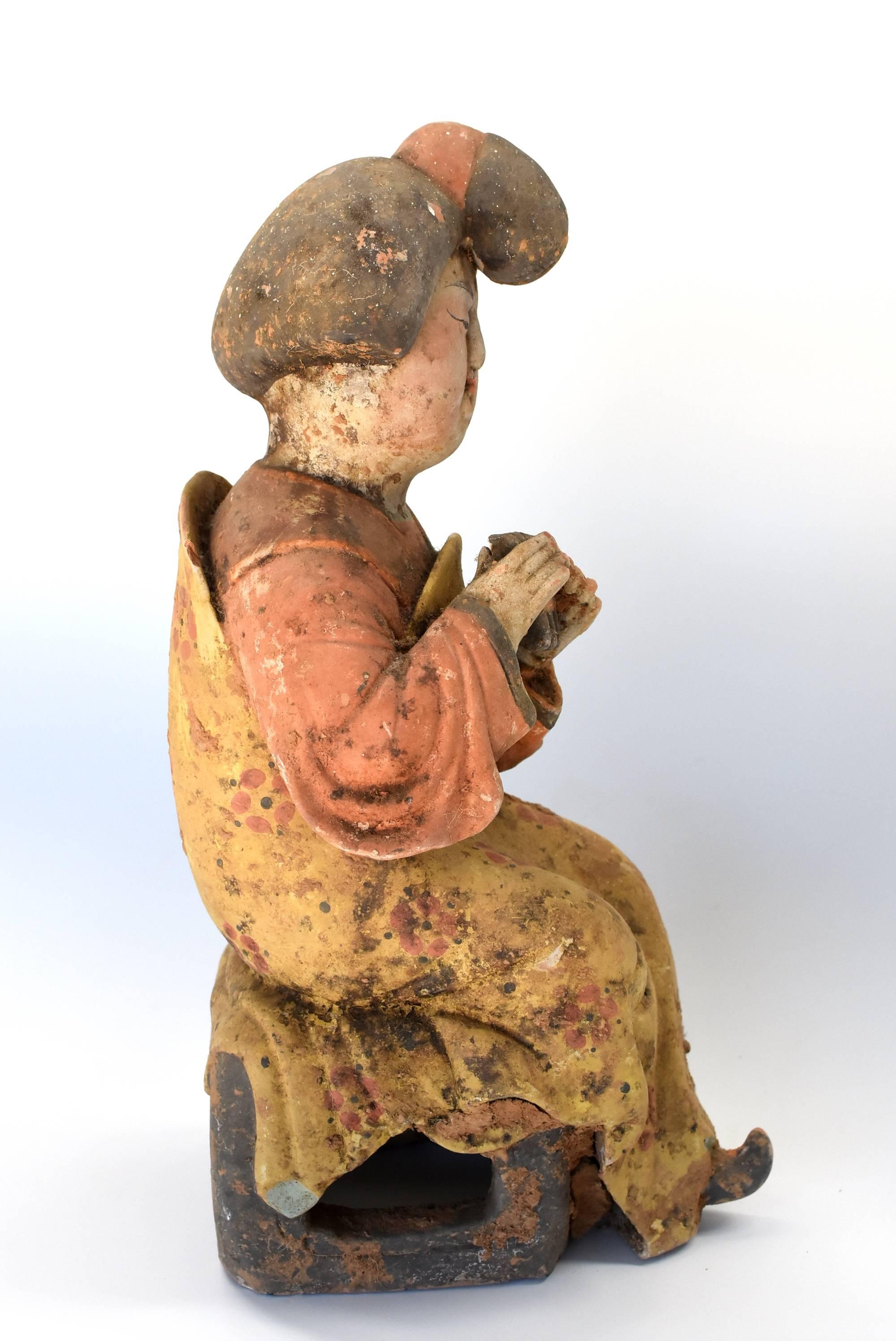 Vintage Terracotta Court Lady, Tang Style San Cai 4