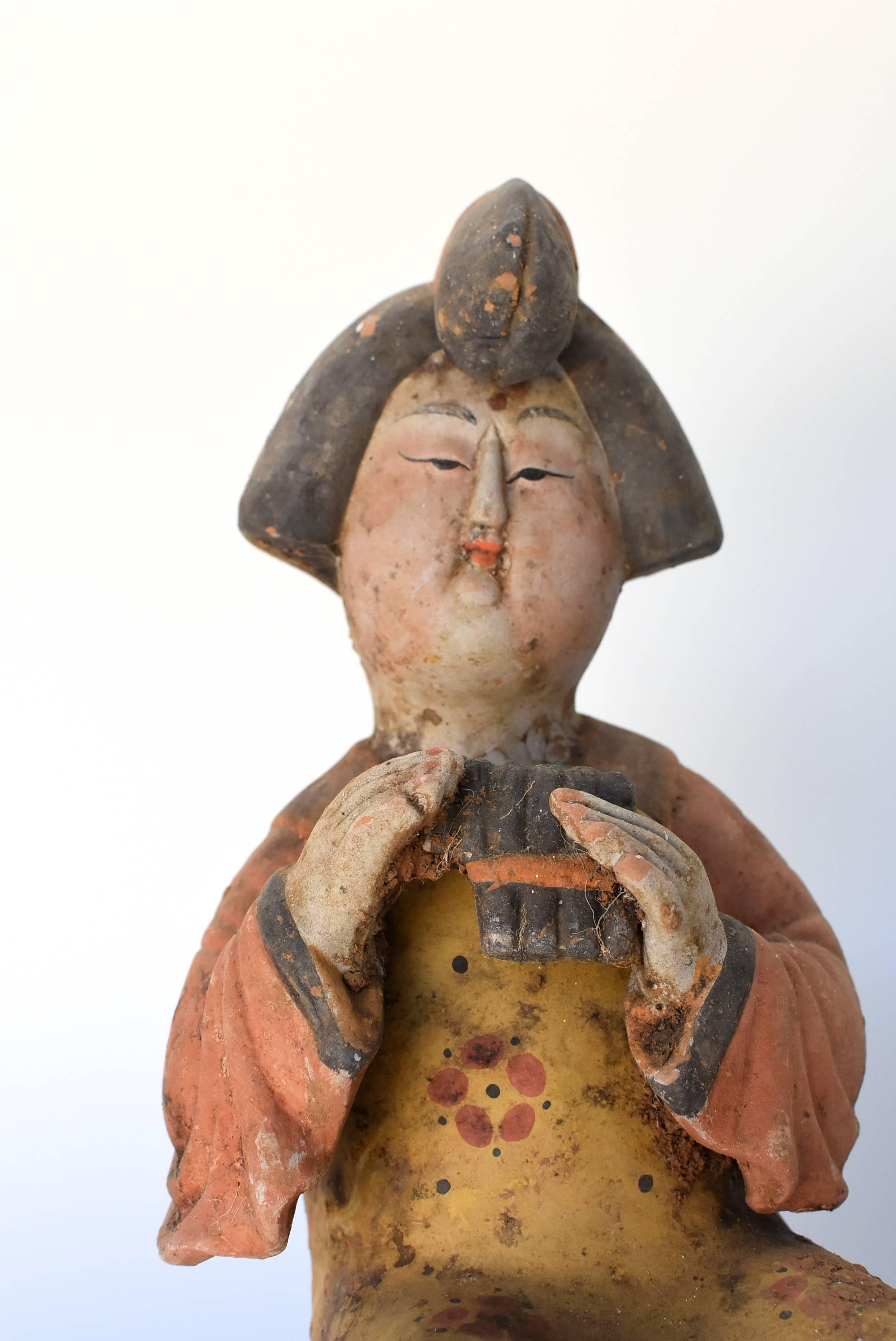 Vintage Terracotta Court Lady, Tang Style San Cai 9