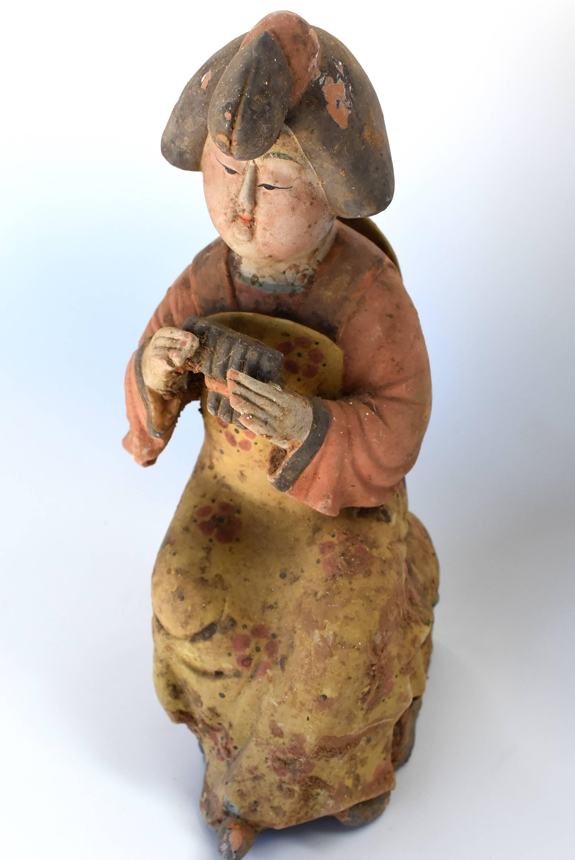Vintage Terracotta Court Lady, Tang Style San Cai 12