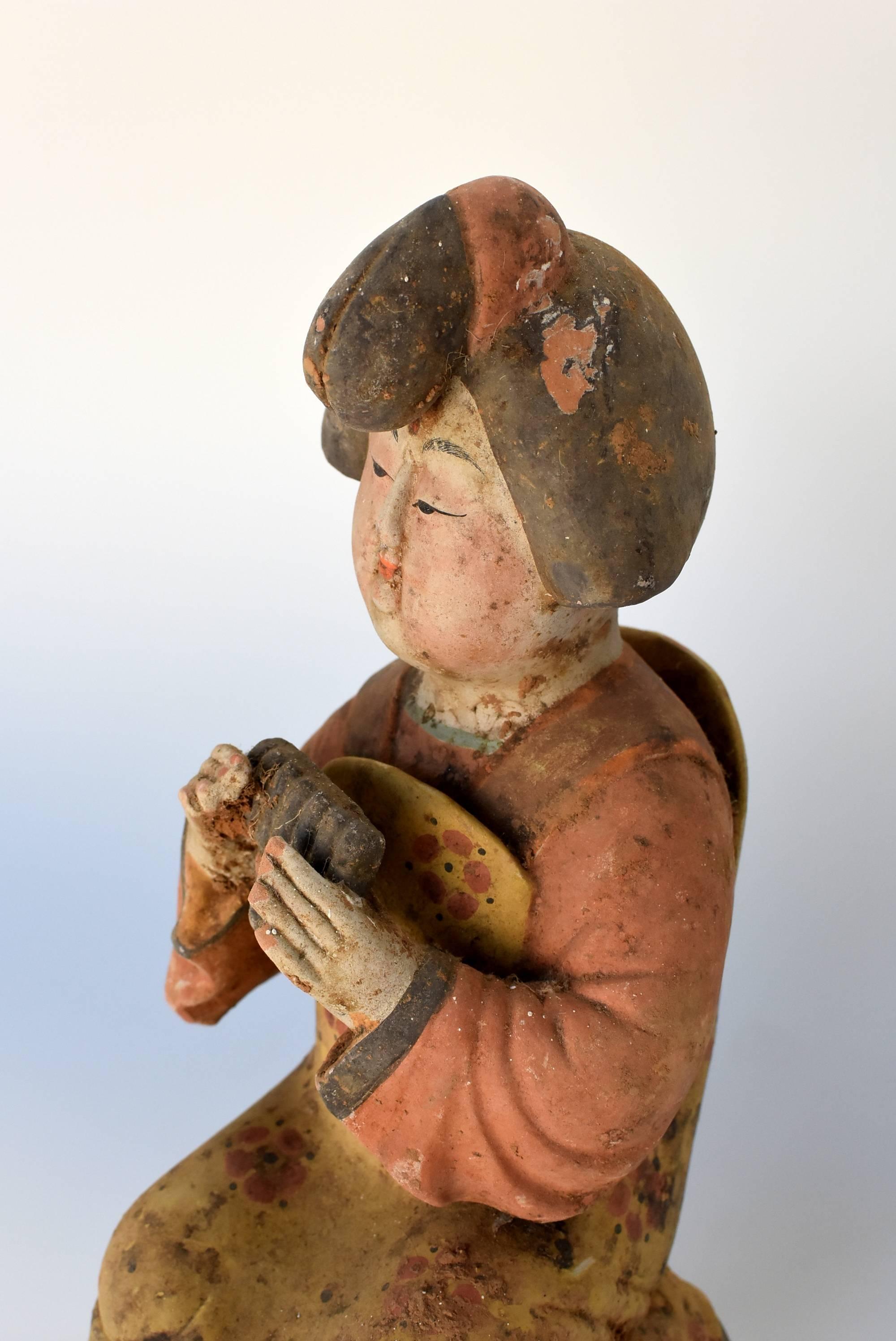 Vintage Terracotta Court Lady, Tang Style San Cai 1