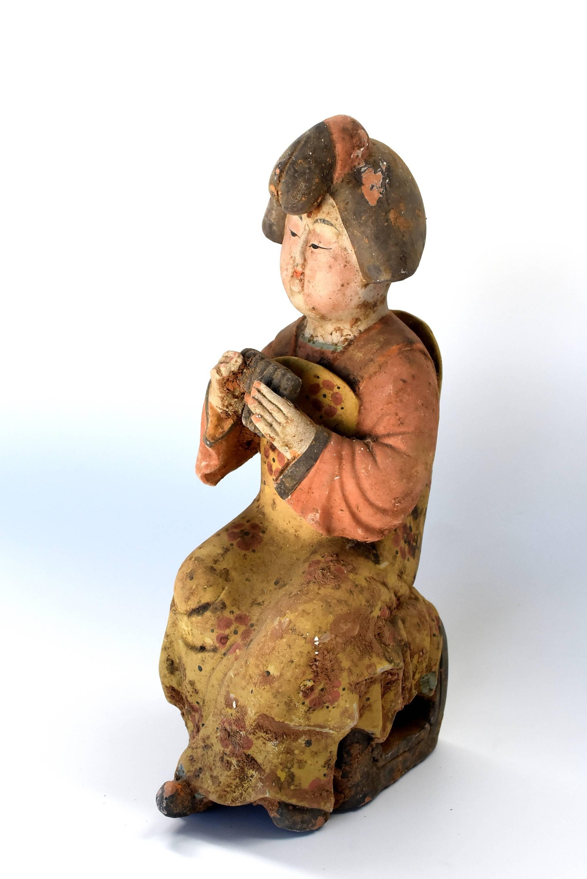 Vintage Terracotta Court Lady, Tang Style San Cai 2