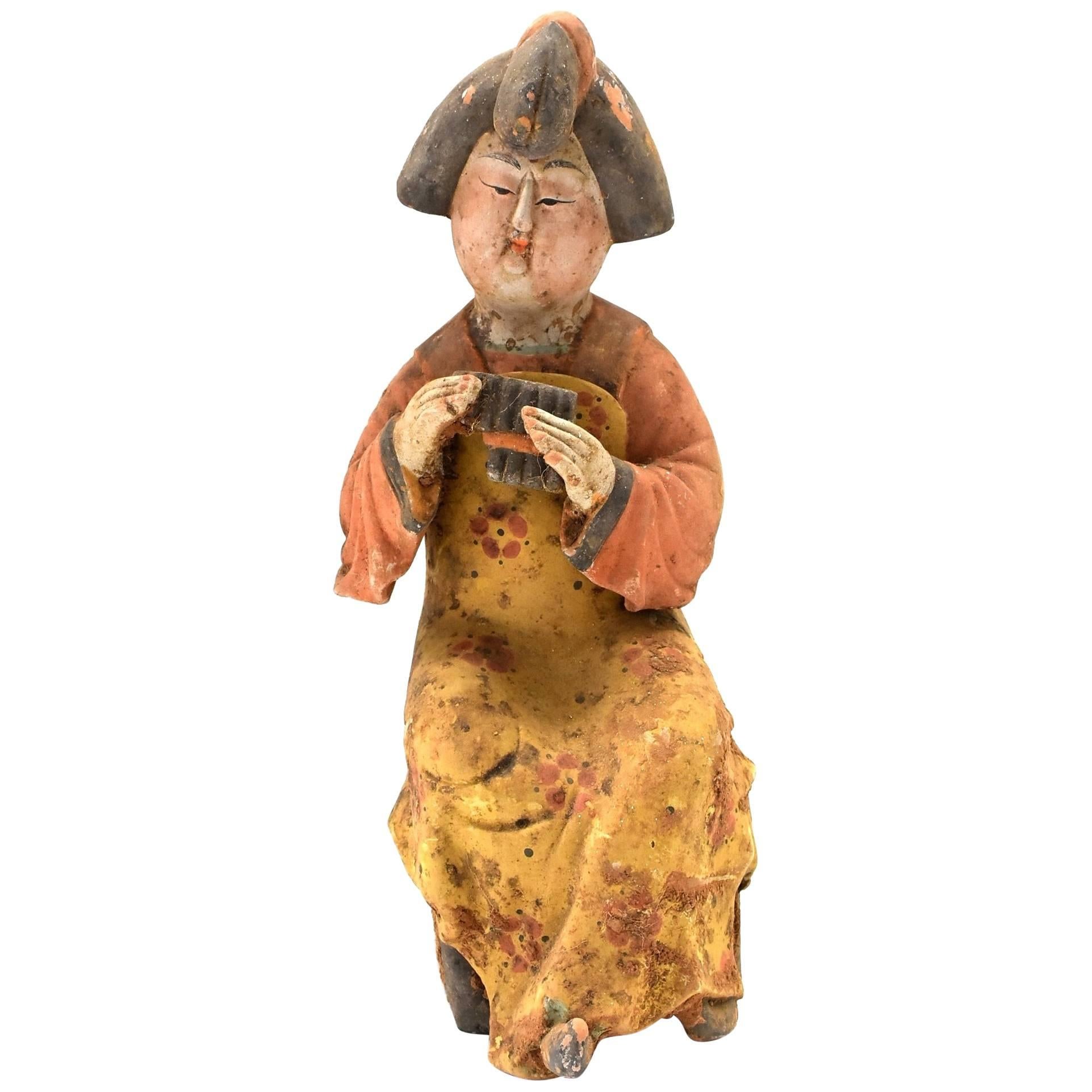 Vintage Terracotta Court Lady, Tang Style San Cai