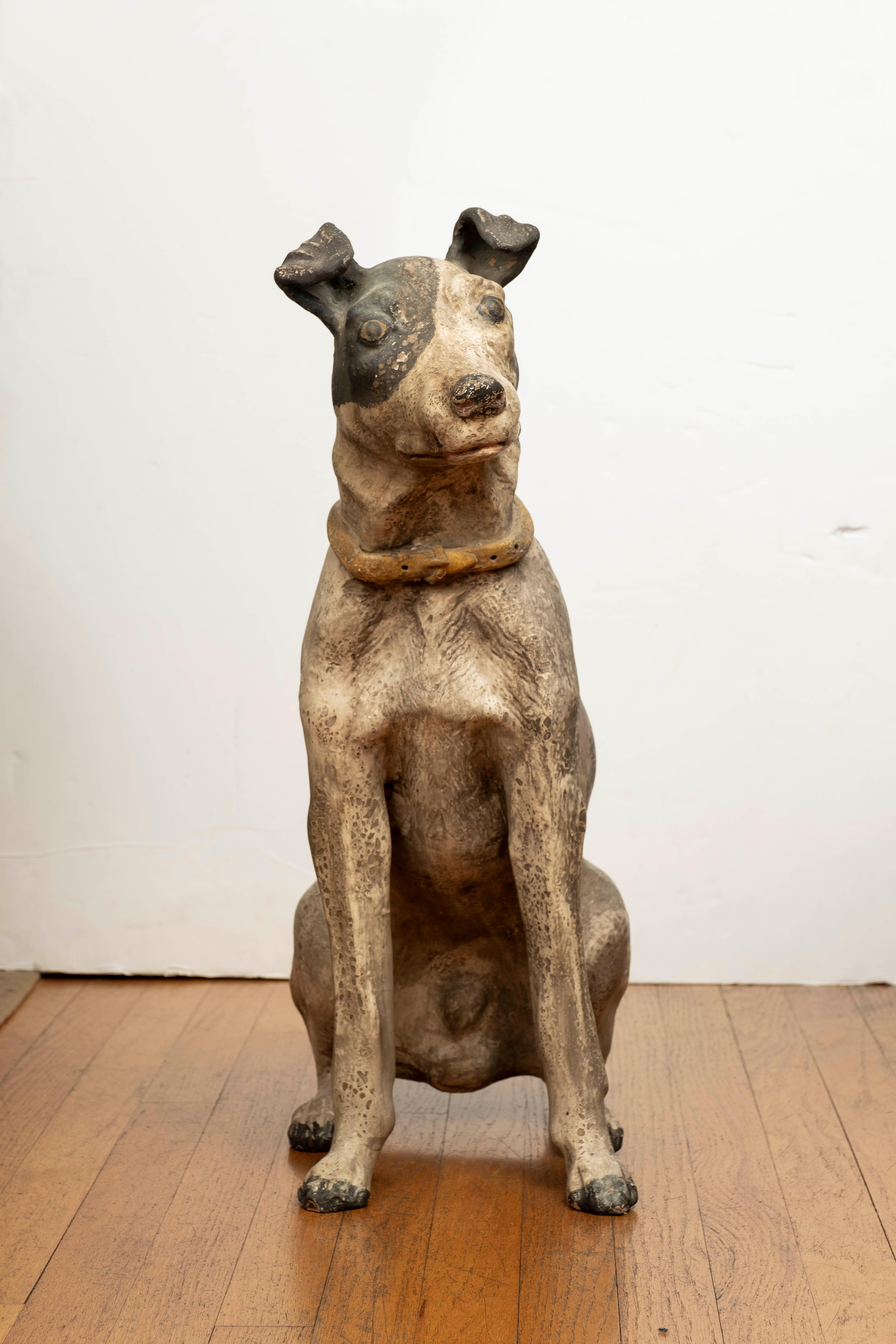 Unknown Vintage Terracotta Dog Sculpture