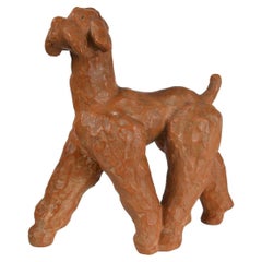Vintage Terracotta Dog Sculpture