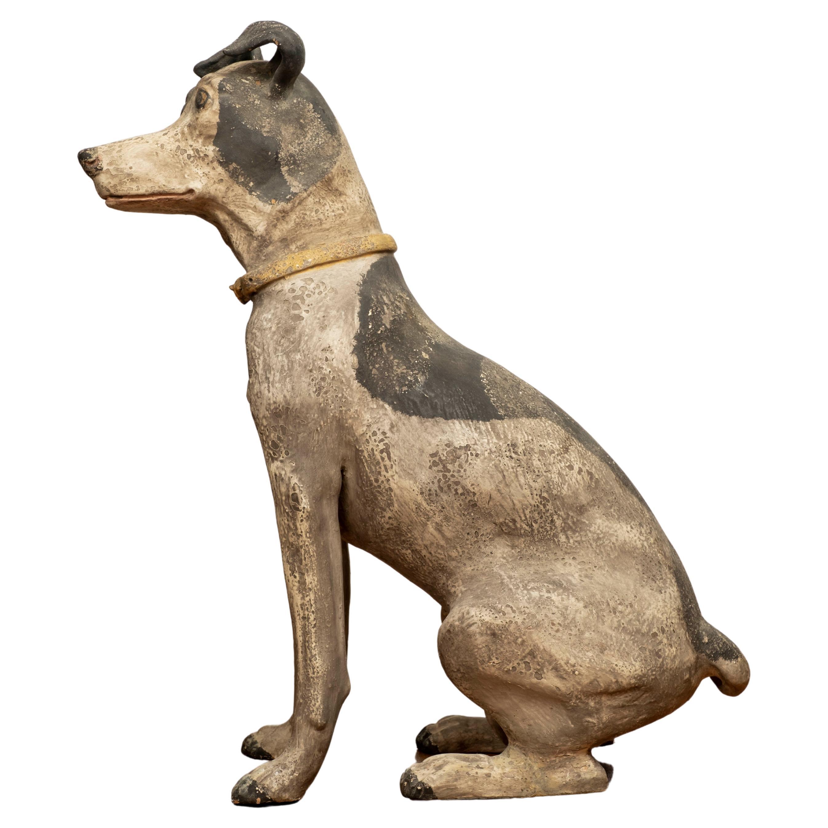 Vintage Terracotta Dog Sculpture