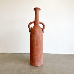 Vase de sol vintage en terre cuite extra large avec anneaux - MCM Retro 1970