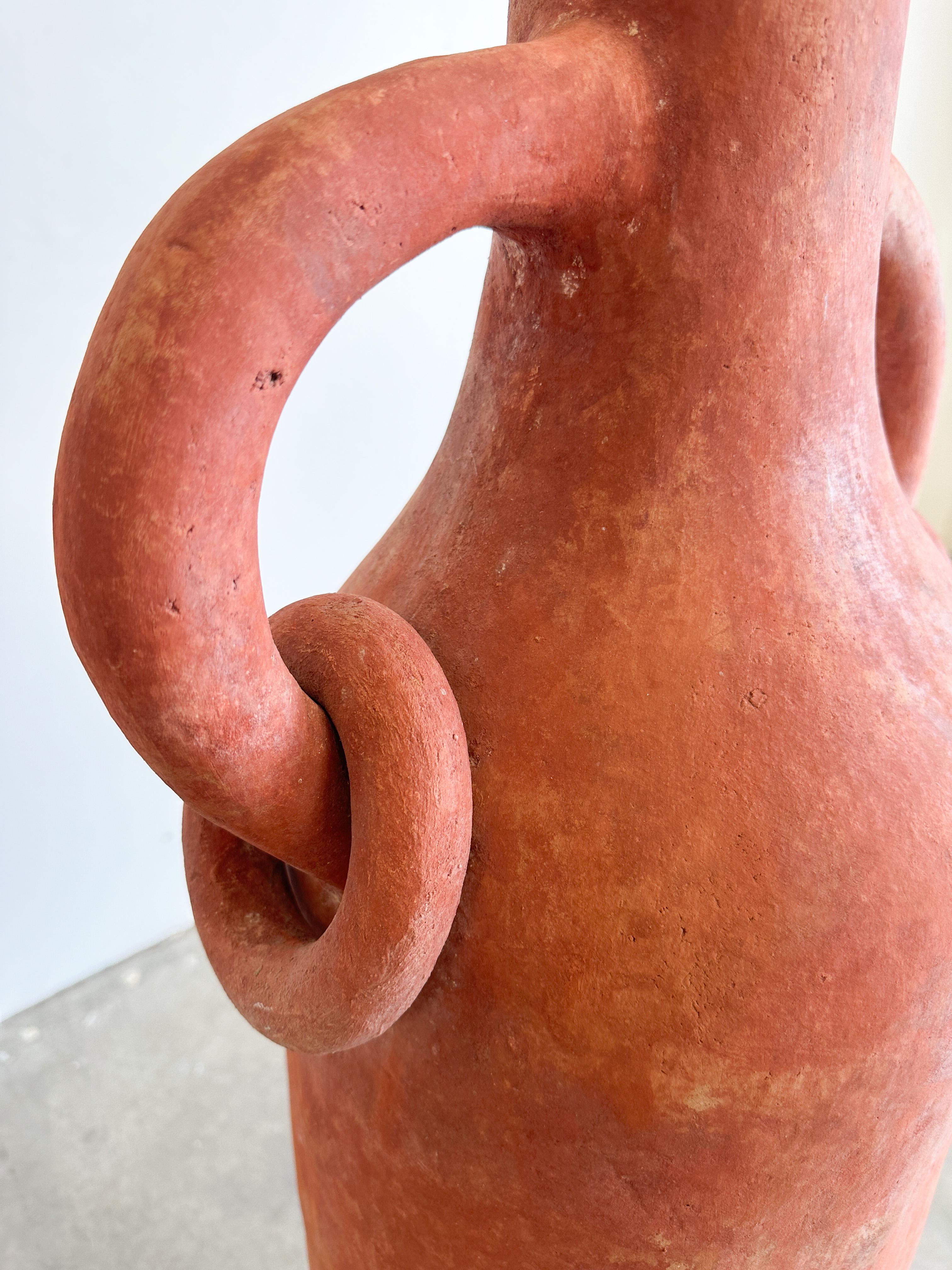 Vaso da terra in terracotta extra large con anelli - MCM Retro anni '70 in vendita 2