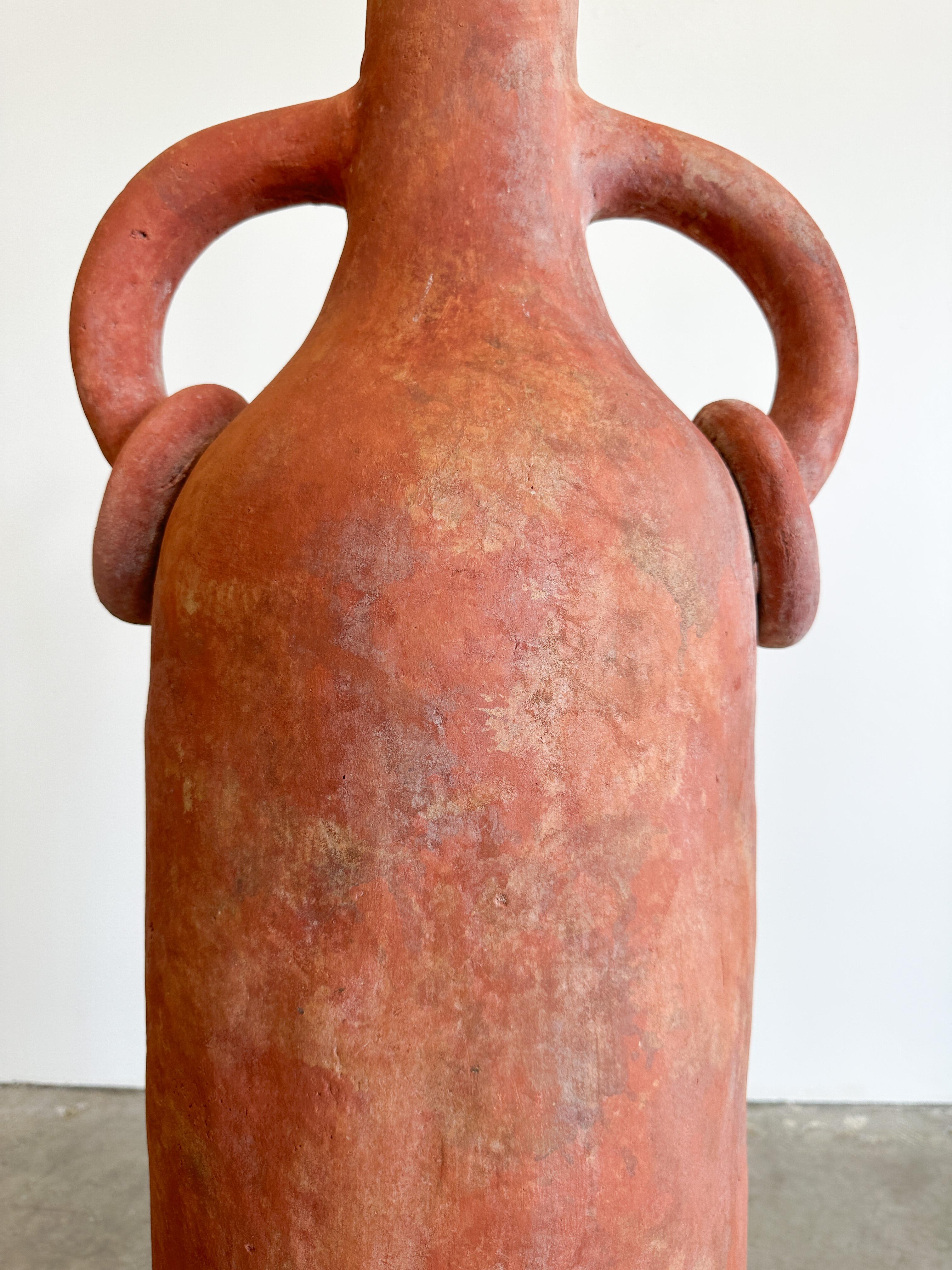 Vaso da terra in terracotta extra large con anelli - MCM Retro anni '70 in vendita 3