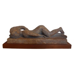 Vintage Terracotta Female Nude Sculpture
