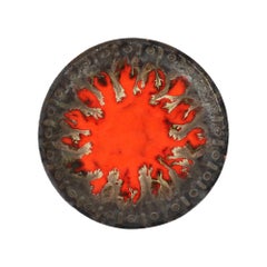 Vintage Terracotta Fruitschaal Schaal Fat Lava Stijl Oranje Grijs 29cm