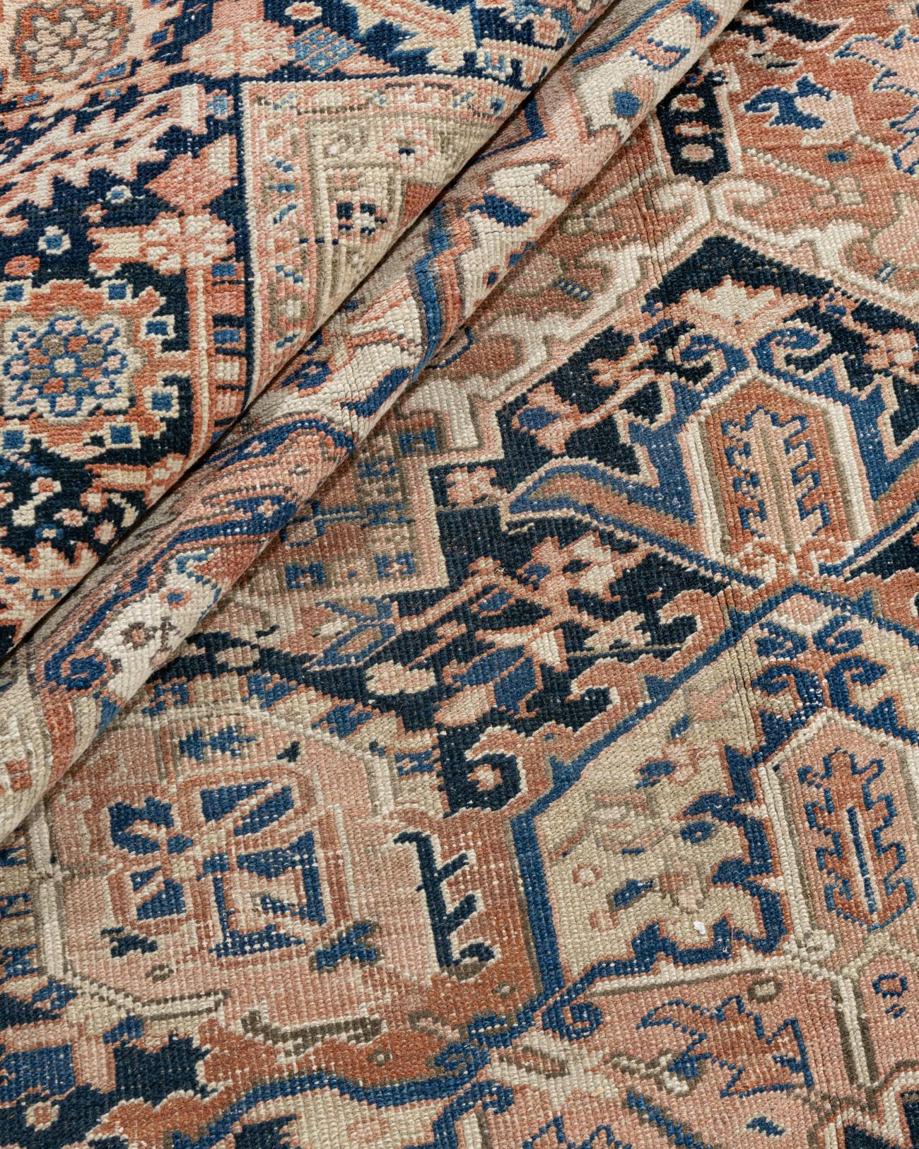 Vintage Terracotta Tappeto persiano Heriz 9'2 x 12'11 in vendita 9