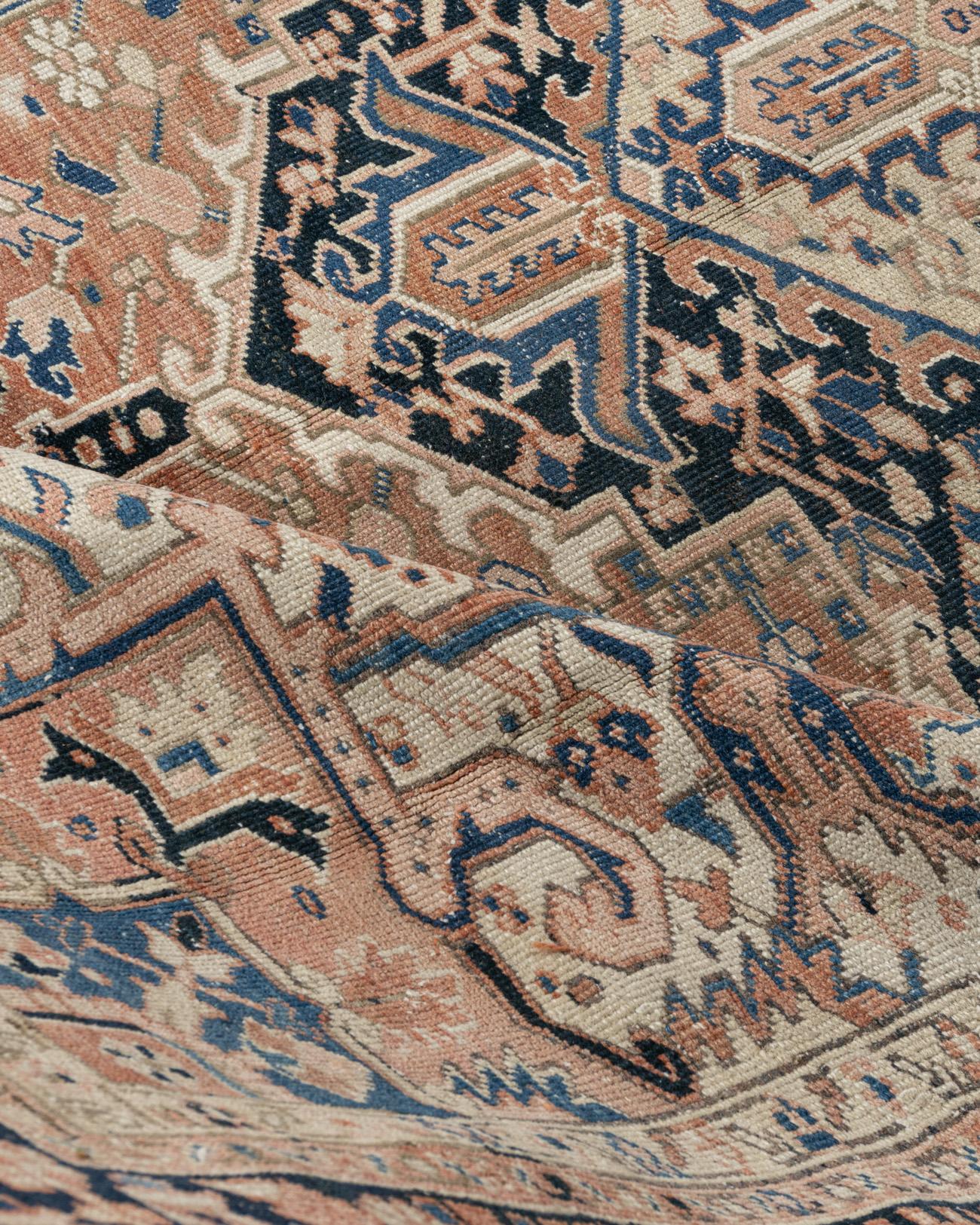 Vintage Terracotta Tappeto persiano Heriz 9'2 x 12'11 in vendita 10
