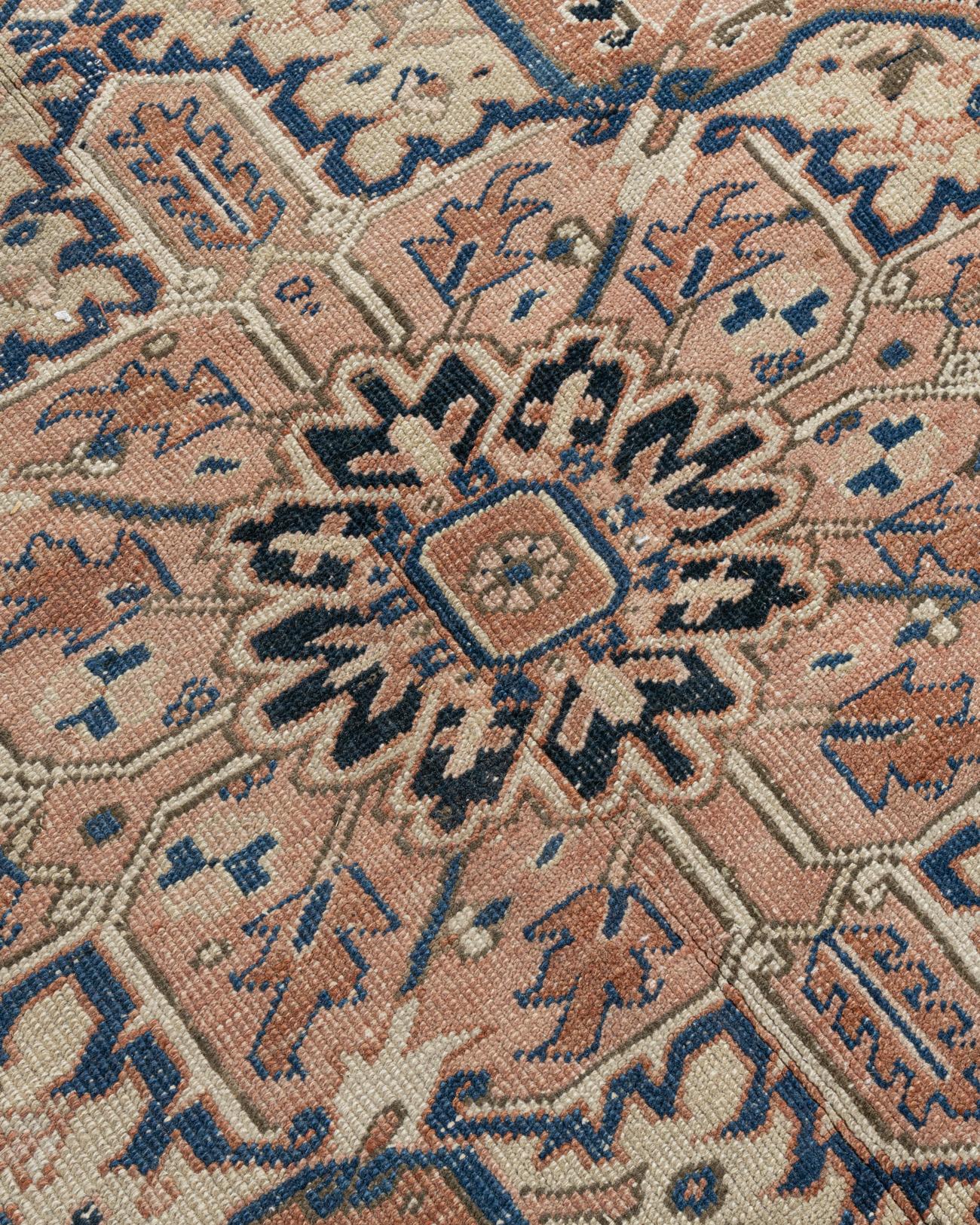 Vintage Terracotta Tappeto persiano Heriz 9'2 x 12'11 in vendita 2