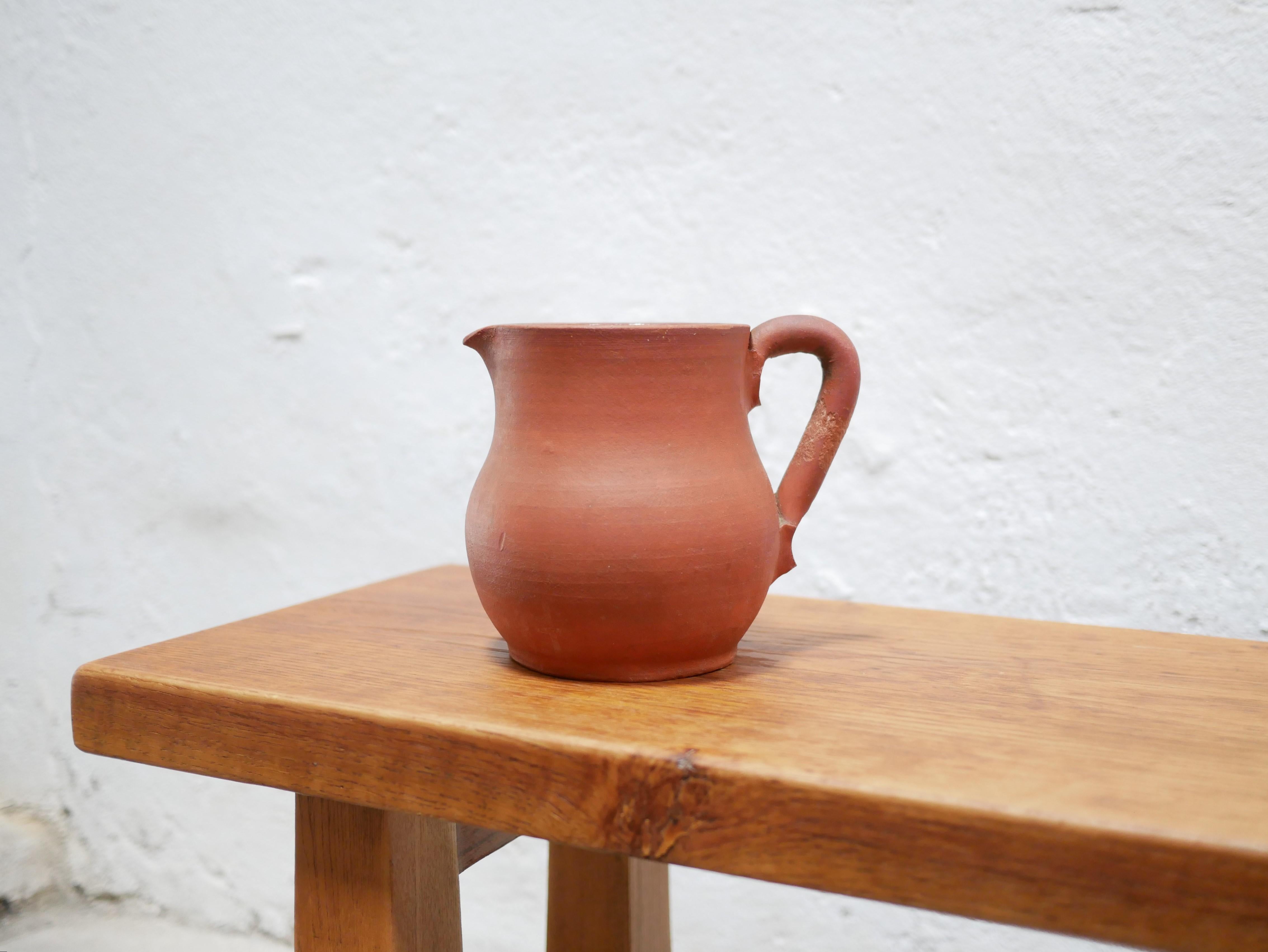 French Vintage Terracotta Pitcher For Sale