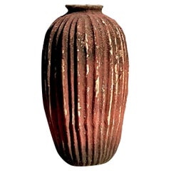 Vintage Terracotta Planter With Ridges