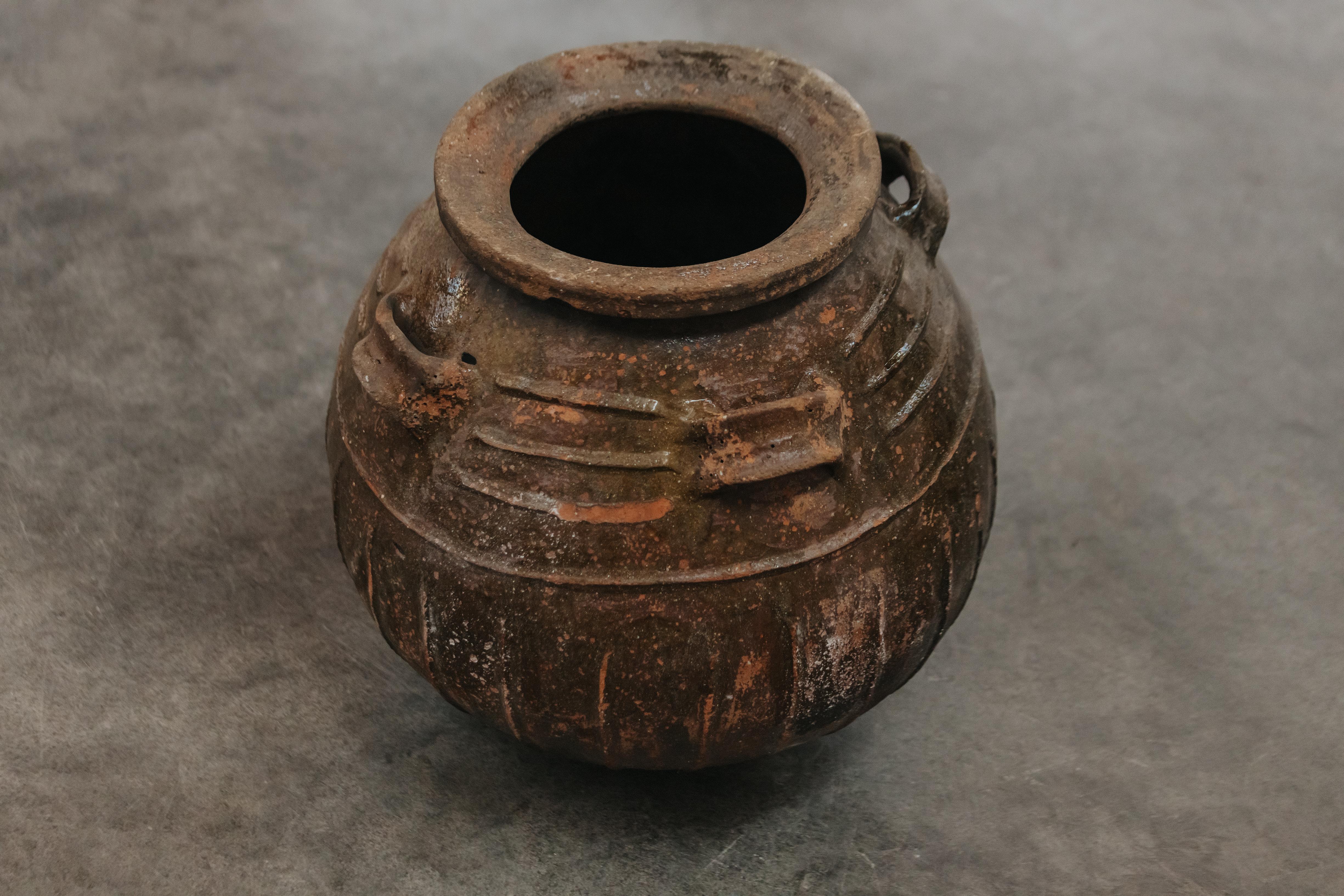Vintage Terracotta Pot From France, Circa, 1900.  Great patina and use.