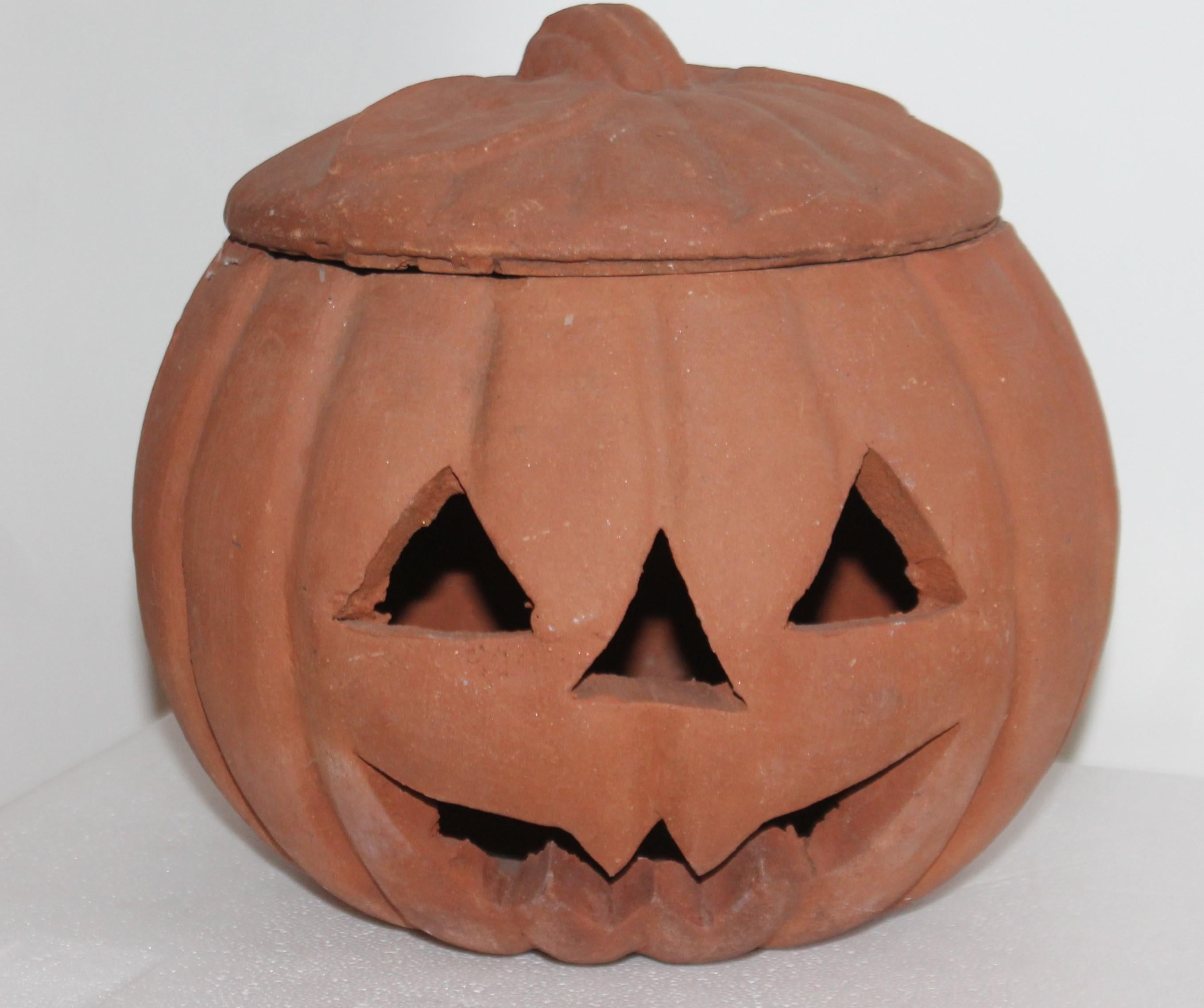 terra cotta jack o lantern
