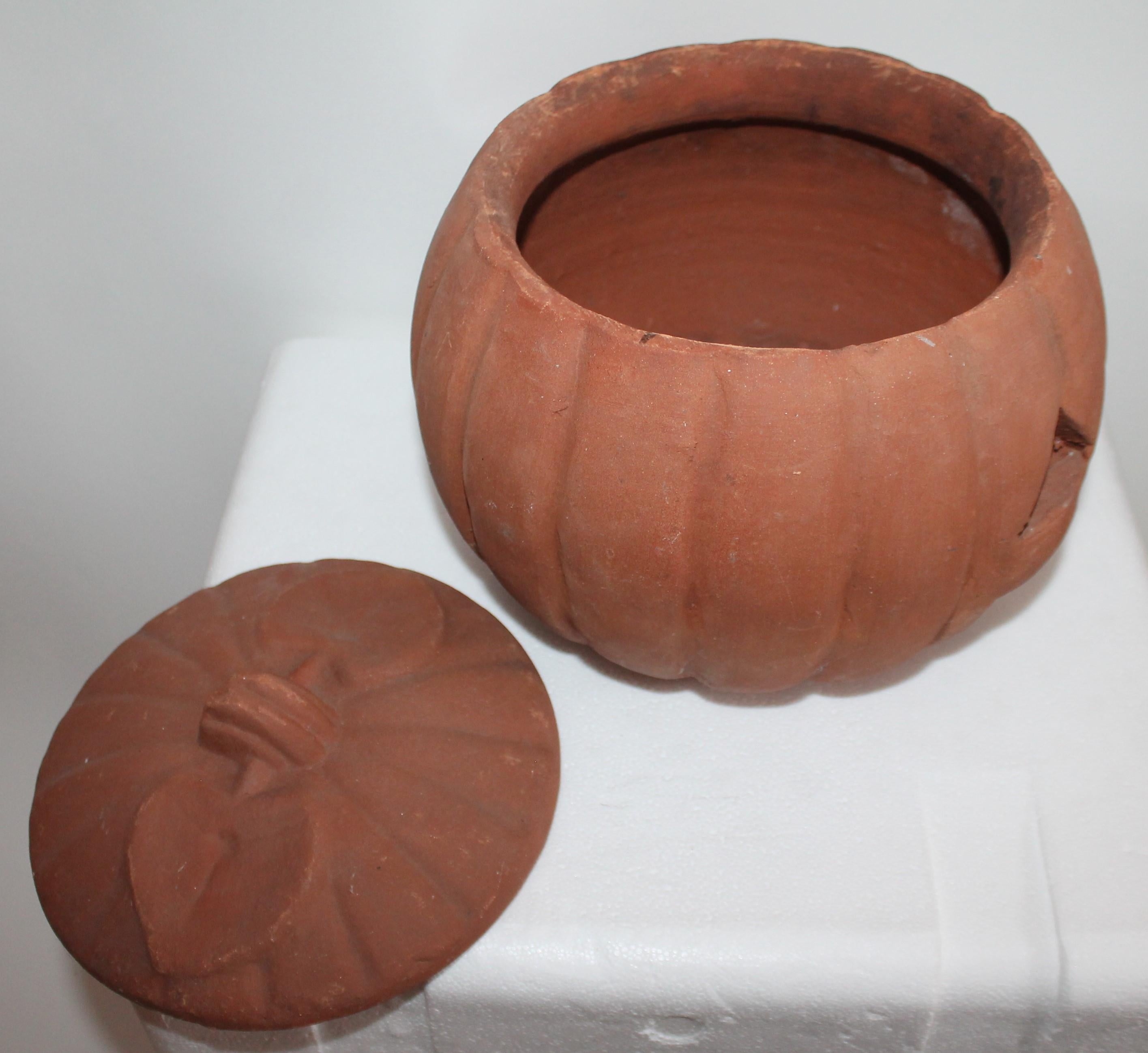 Adirondack Vintage Terracotta Pottery Pumpkin or Jack-o-lantern