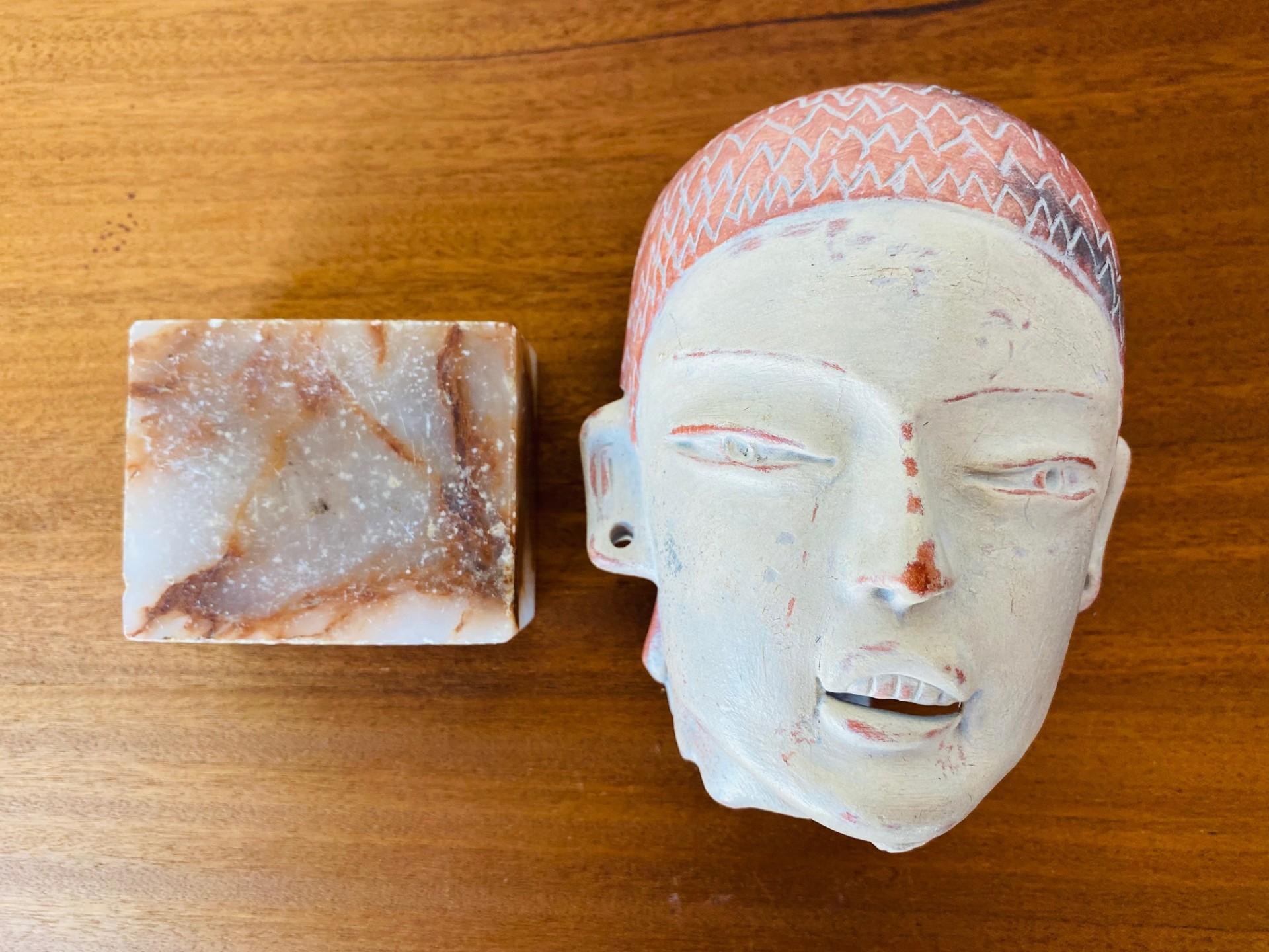 Scultura di testa in terracotta Pre-Columbian d'epoca proveniente dal Messico In condizioni buone in vendita a San Diego, CA