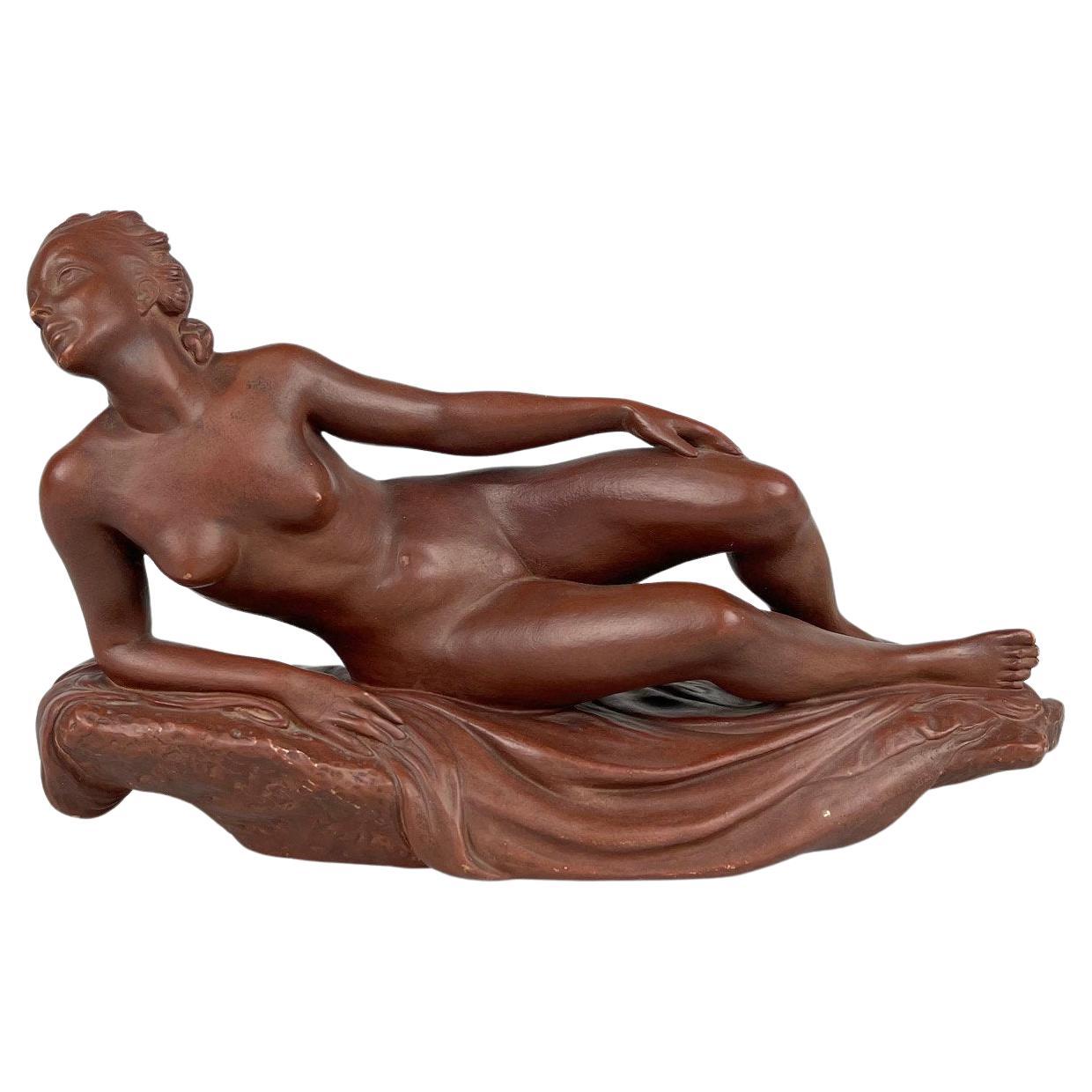 Statua in terracotta vintage di Josef Vanča, anni '60