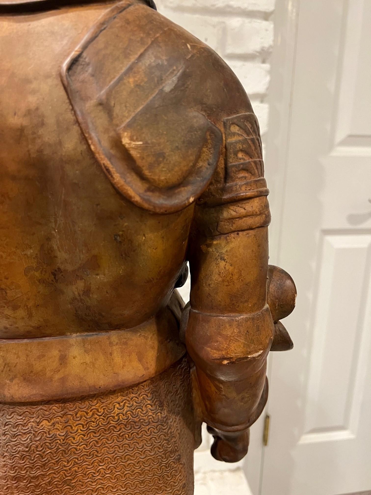 Vintage Terracotta Statue of a Knight in Armor Tomaso Gandolfo   For Sale 7