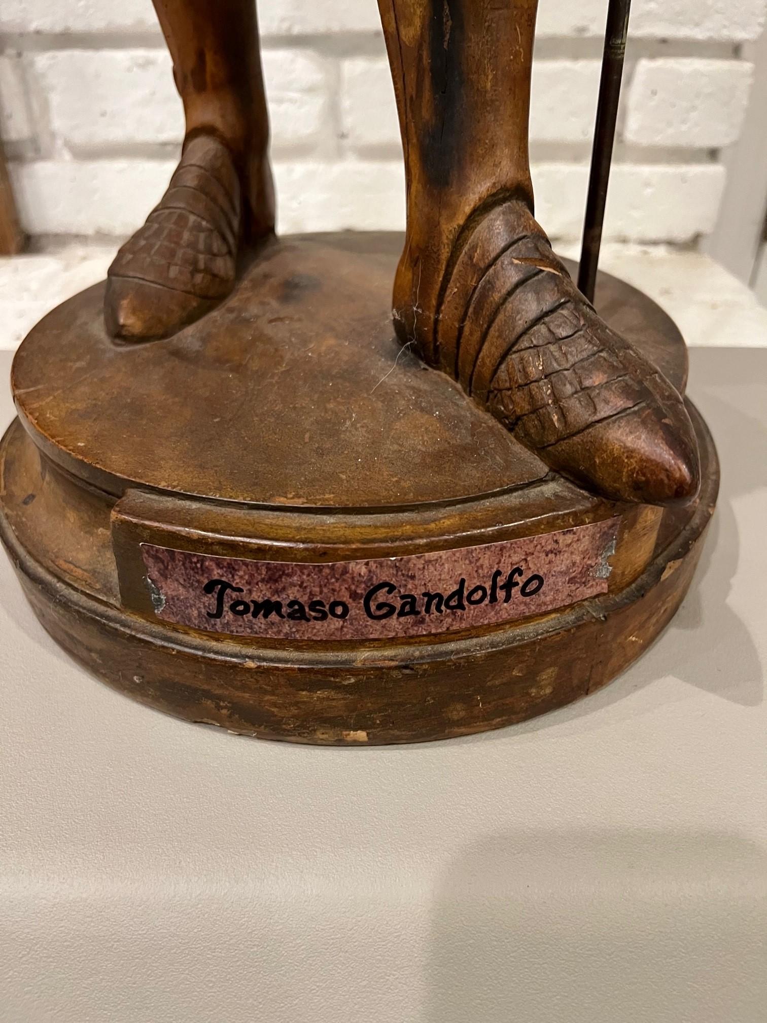 Vintage Terracotta Statue of a Knight in Armor Tomaso Gandolfo   For Sale 2