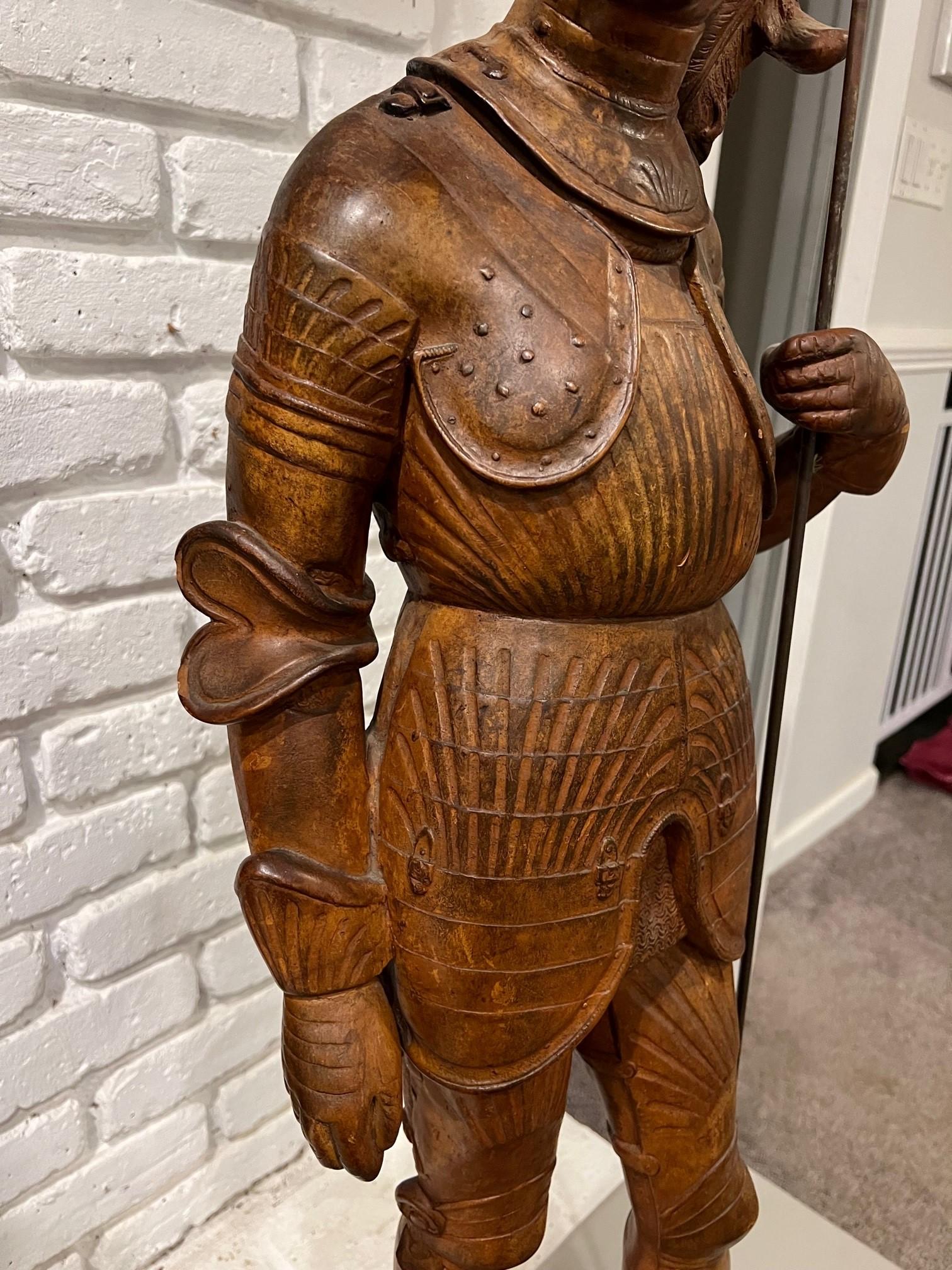 Vintage Terracotta Statue of a Knight in Armor Tomaso Gandolfo   For Sale 3