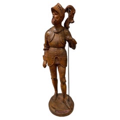 Vintage Terracotta Statue of a Knight in Armor Tomaso Gandolfo  