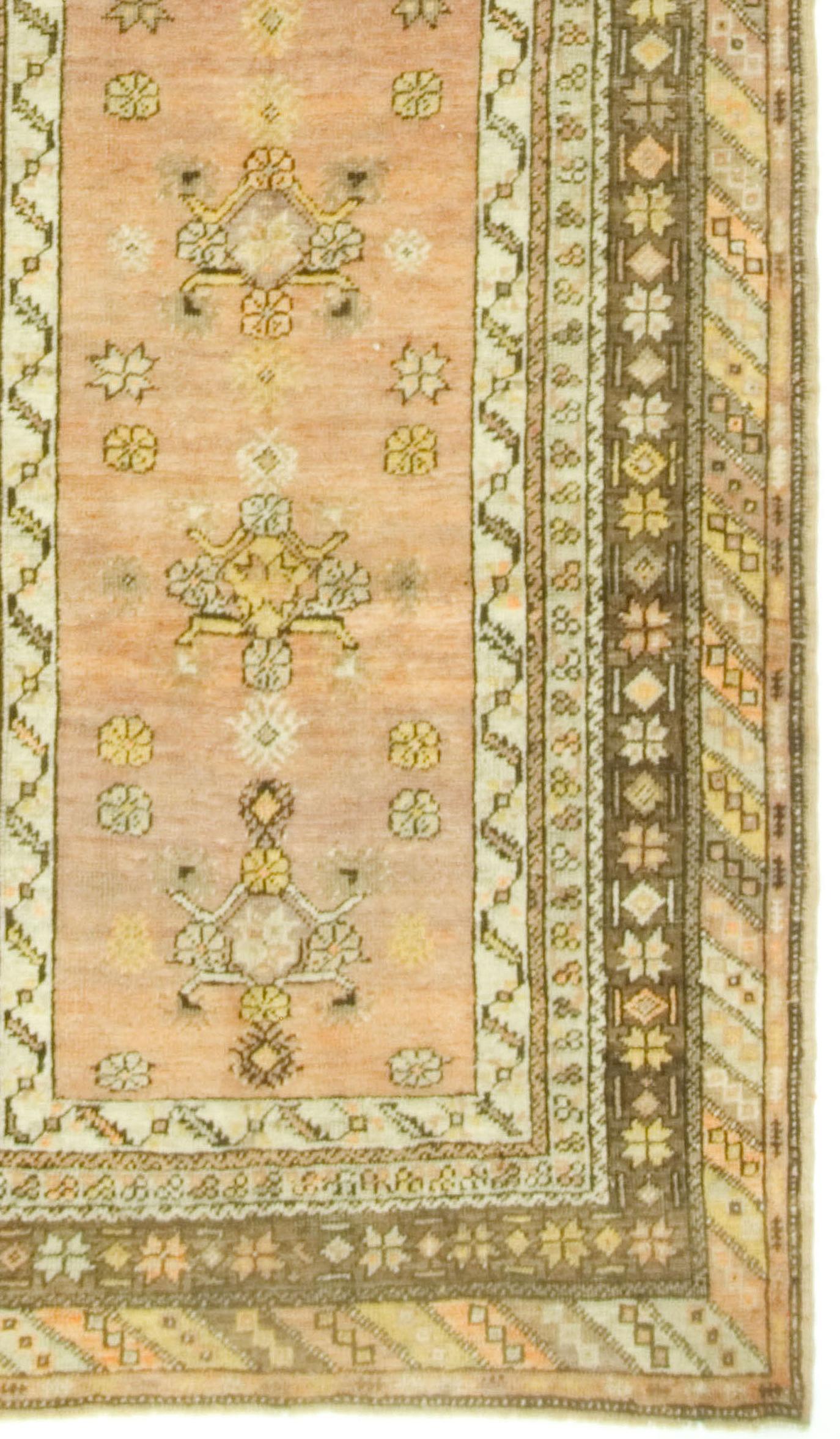 Vintage Terracotta Türkisch Oushak Hand geknüpft Läufer  3'2 x 9'6 im Angebot 2