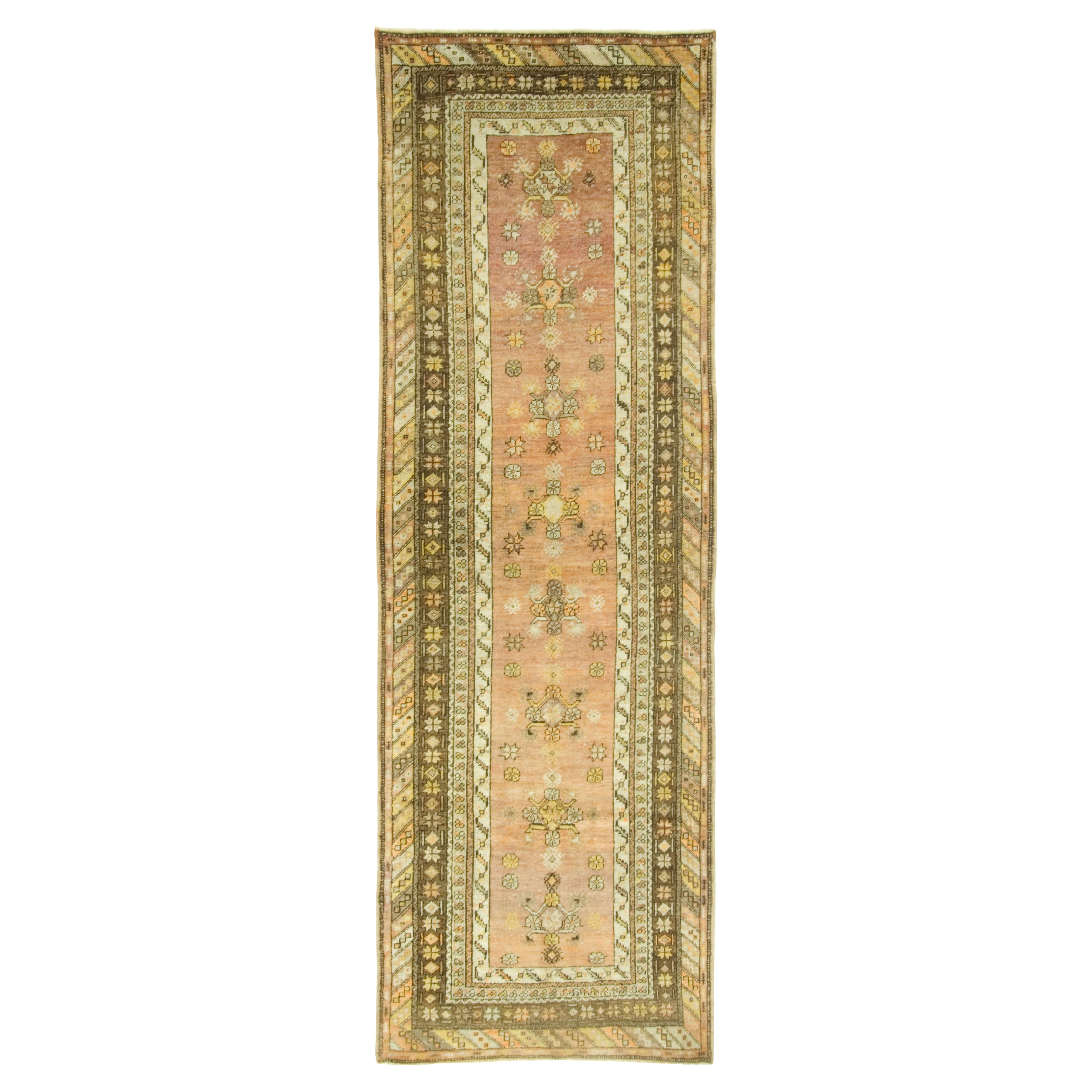 Vintage Terracotta Türkisch Oushak Hand geknüpft Läufer  3
2 x 9
6 im Angebot