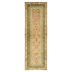 Vintage Terracotta Turkish Oushak Hand Knotted Runner  3'2 x 9'6