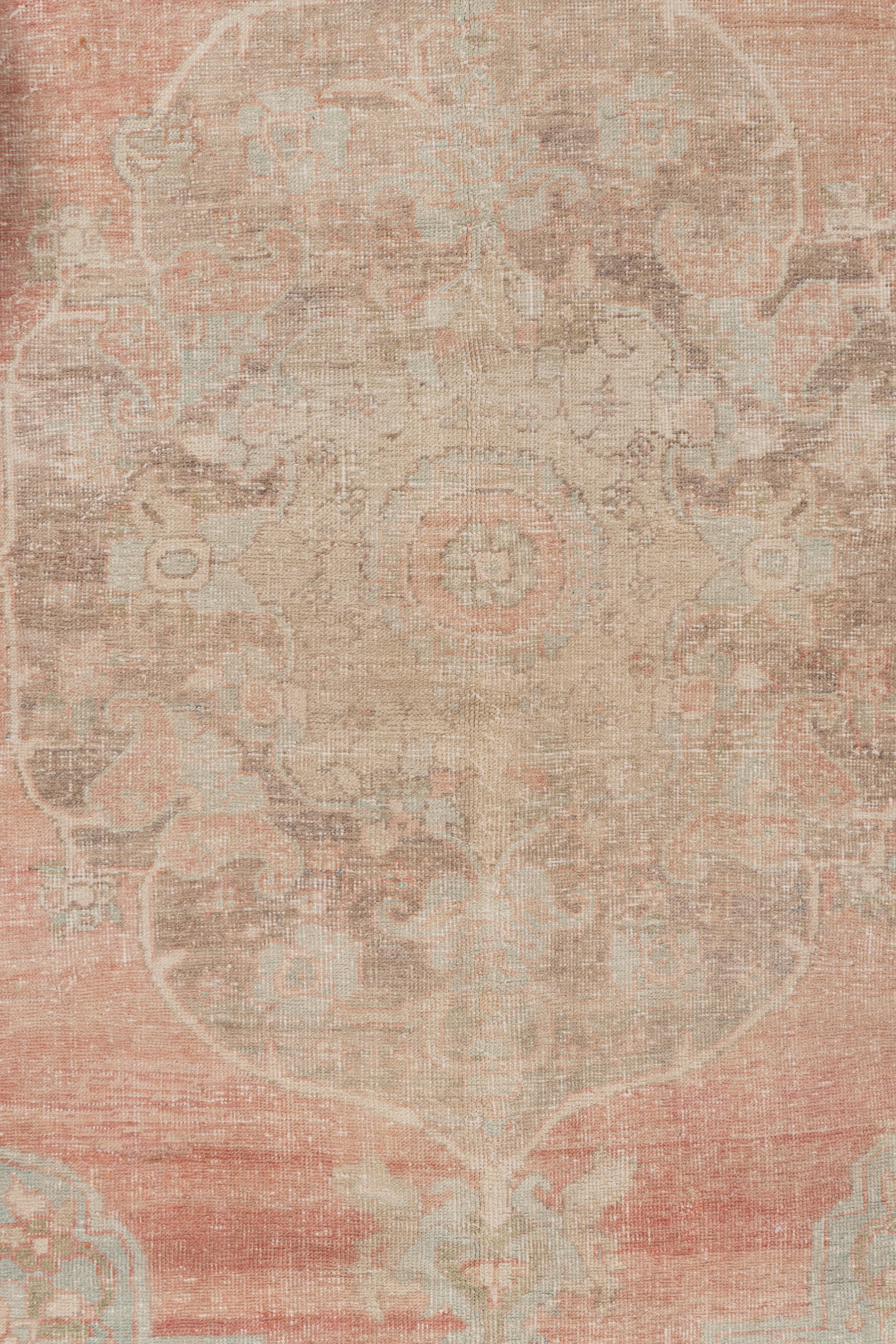 Vintage Terrakotta Türkisch Oushak Teppich 7'5 X 11'2 (Handgewebt) im Angebot