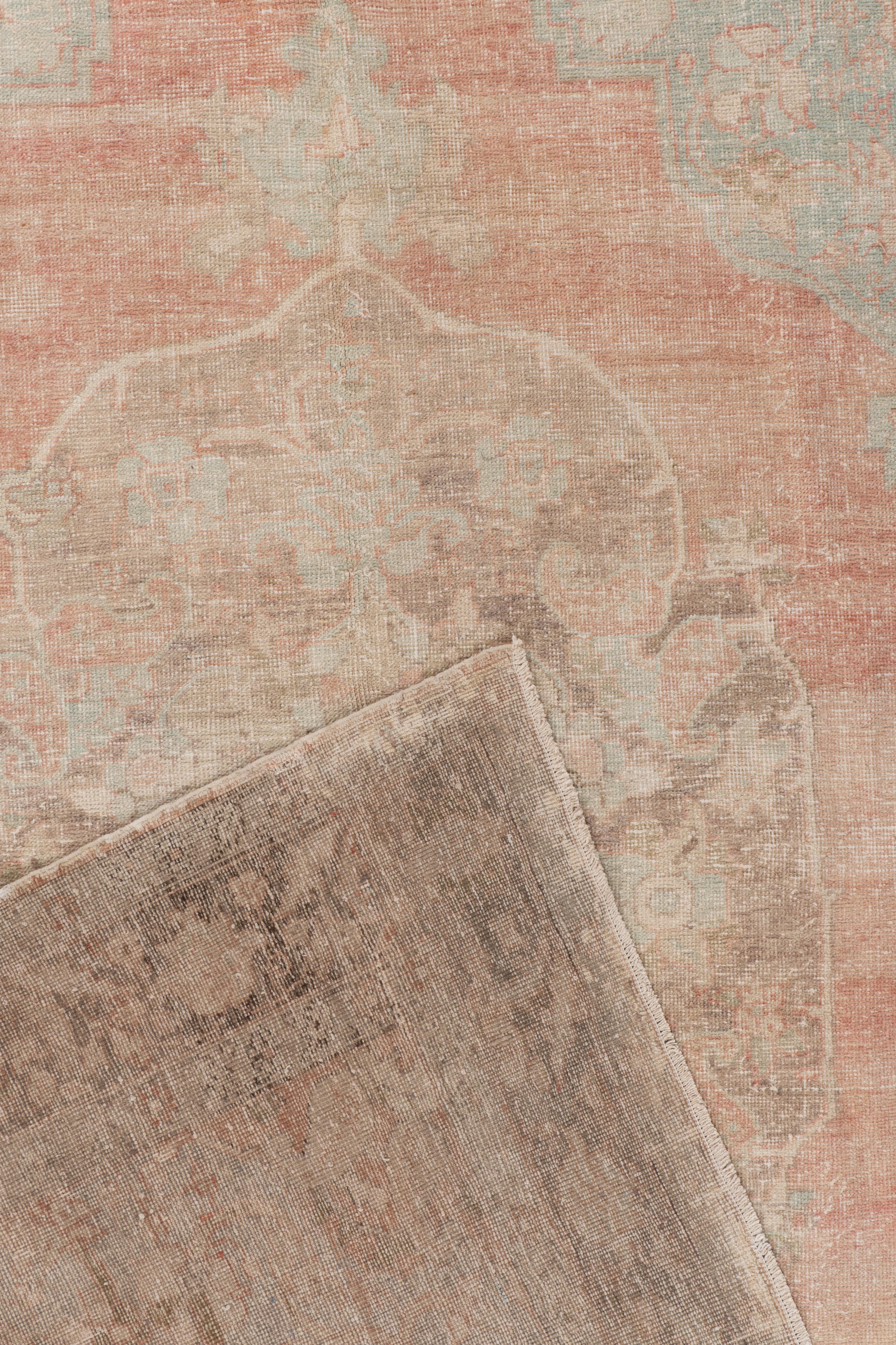 Vintage Terrakotta Türkisch Oushak Teppich 7'5 X 11'2 im Zustand „Gut“ im Angebot in New York, NY