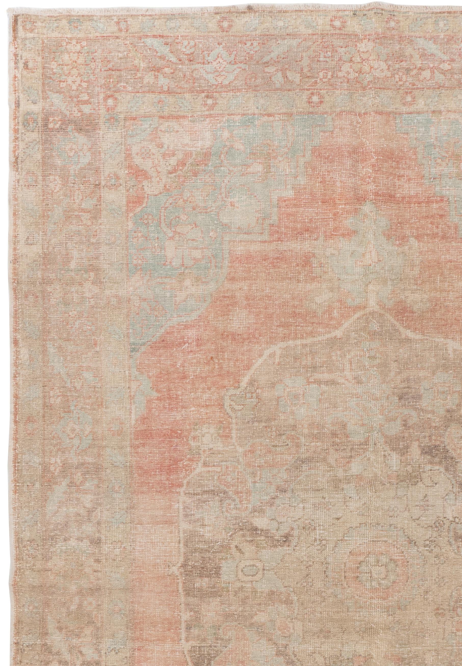 Vintage Terrakotta Türkisch Oushak Teppich 7'5 X 11'2 (Wolle) im Angebot